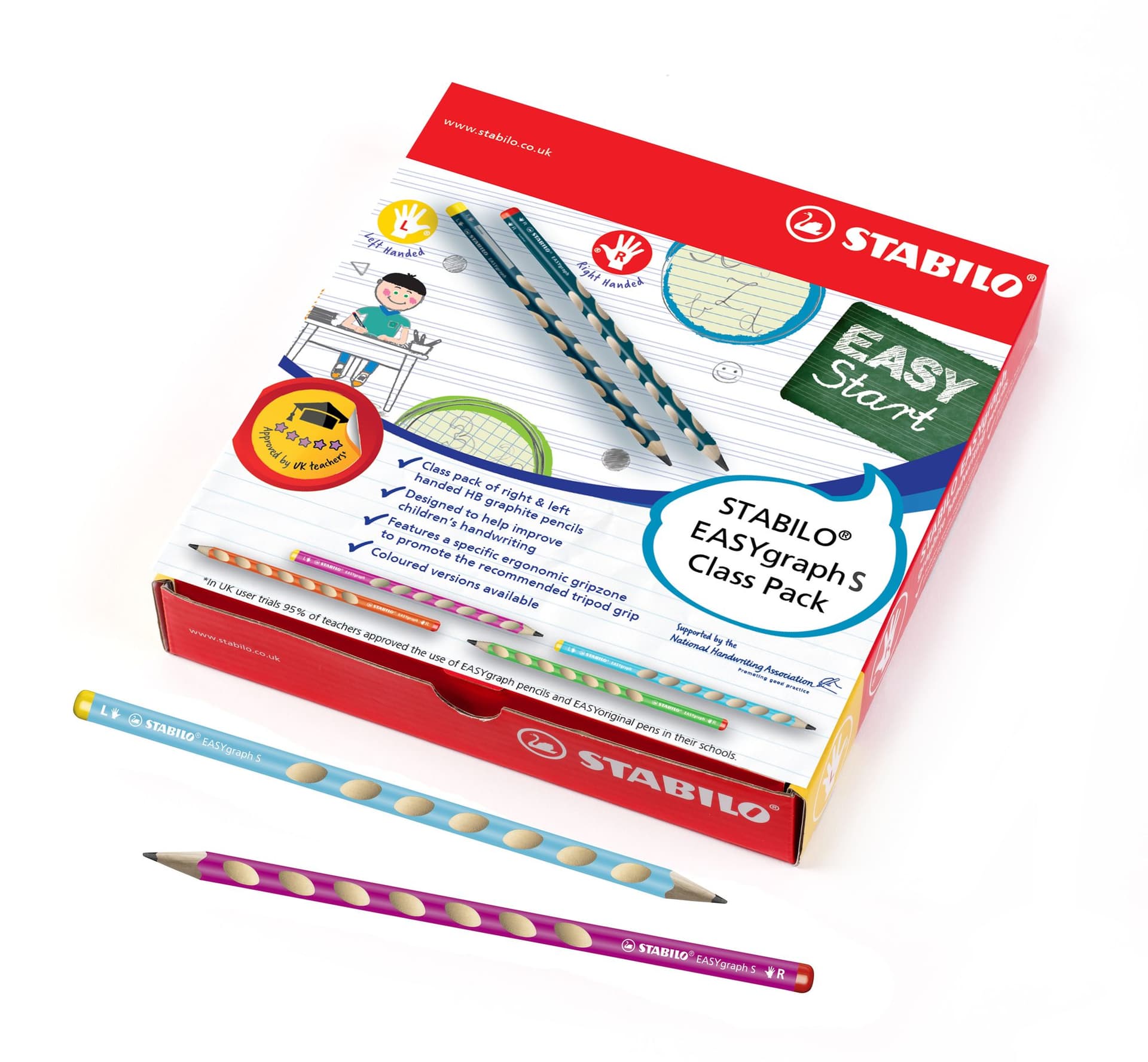 Potlood STABILO Easygraph S assorti 325 HB classpack à 48 stuks