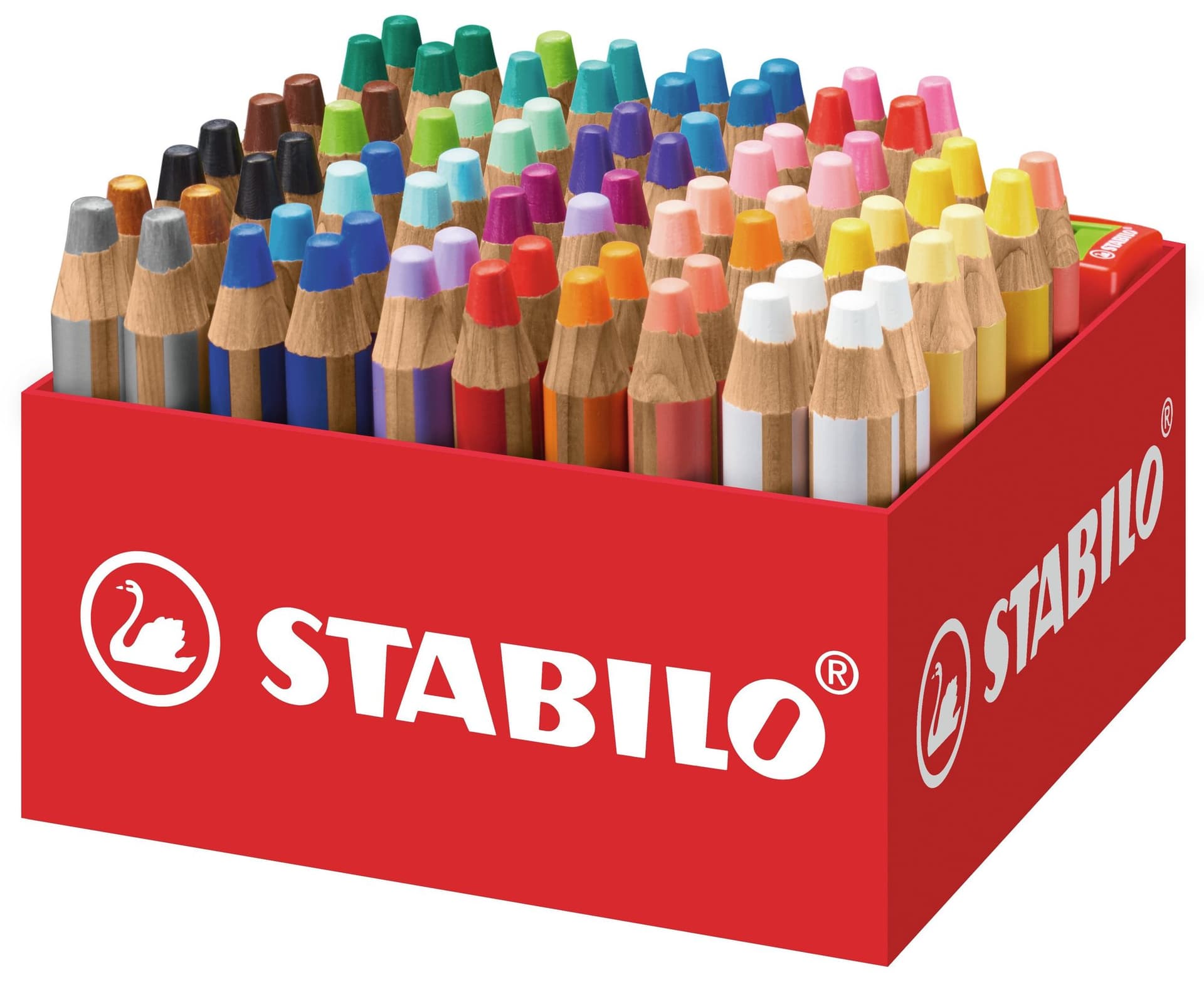 Kleurpotloden STABILO 882 woody 3 in 1 incl 4 slijpers classpack 76st 2