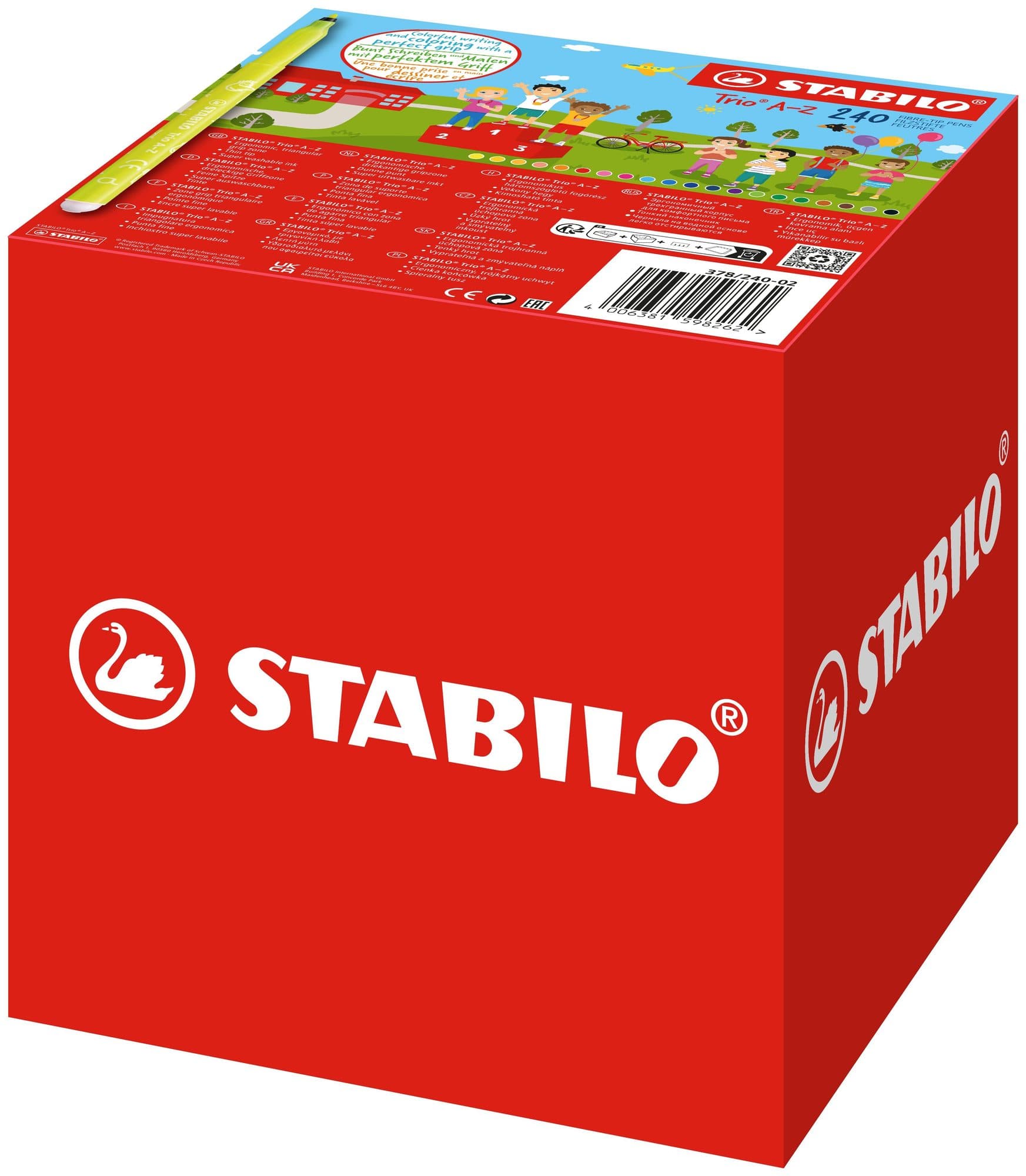 Viltstift STABILO Trio A-Z 378 fijn assorti classpack à 240 stuks 3
