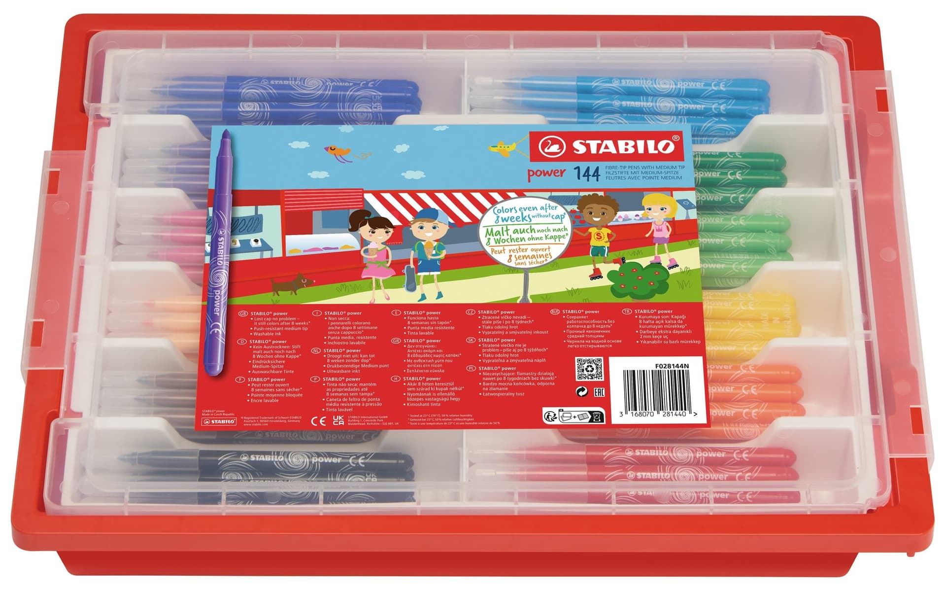 Viltstift STABILO power 280 XL assorti classpack à 144 stuks