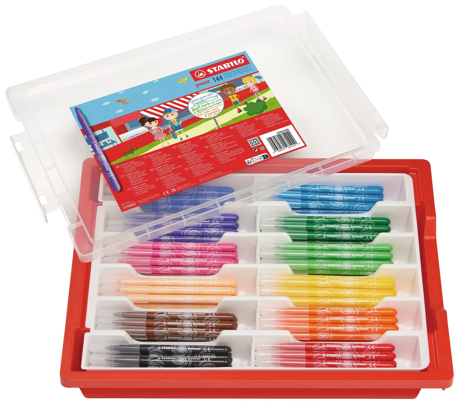 Viltstift STABILO power 280 XL assorti classpack à 144 stuks 2