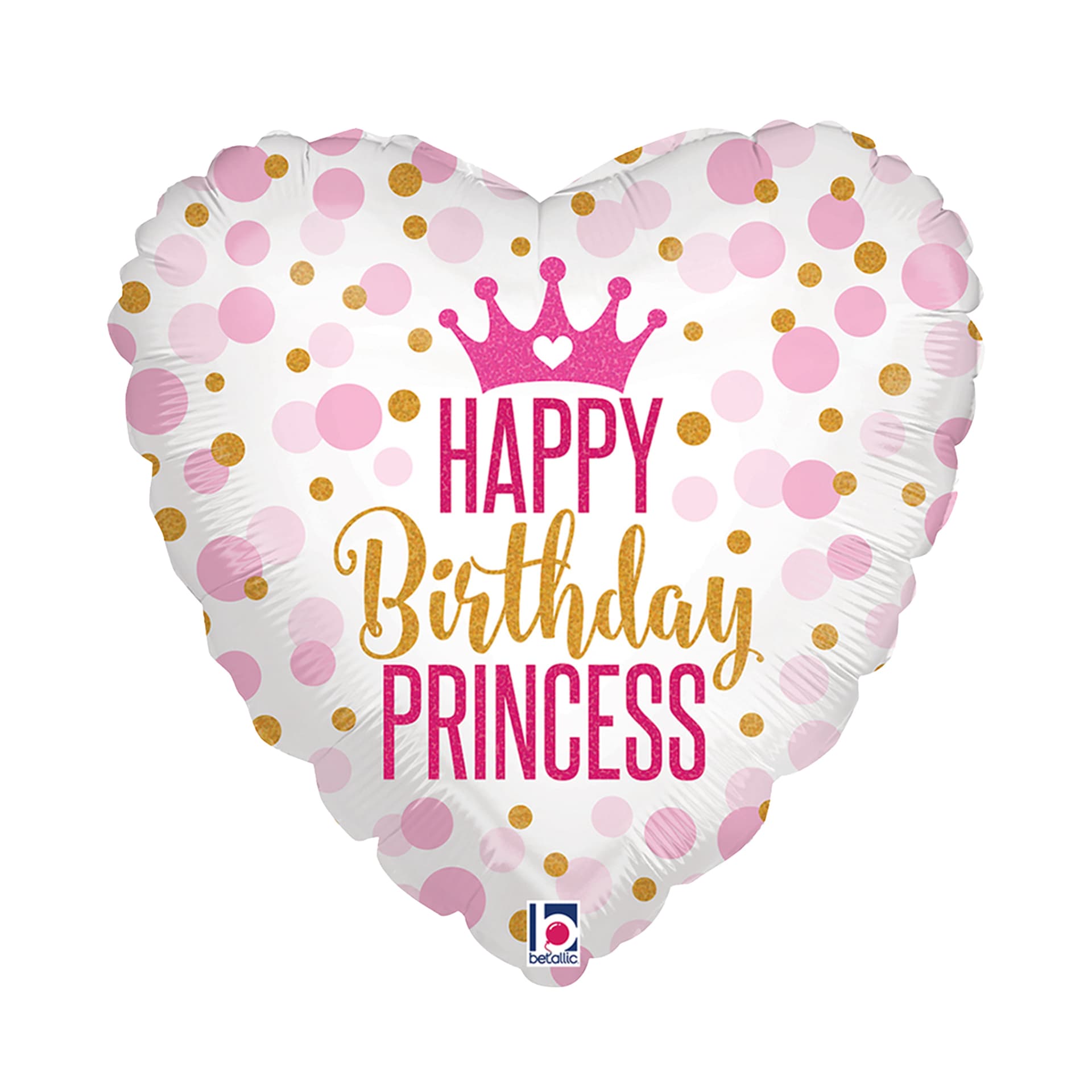 Folieballon Birthday prinses 45cm 2
