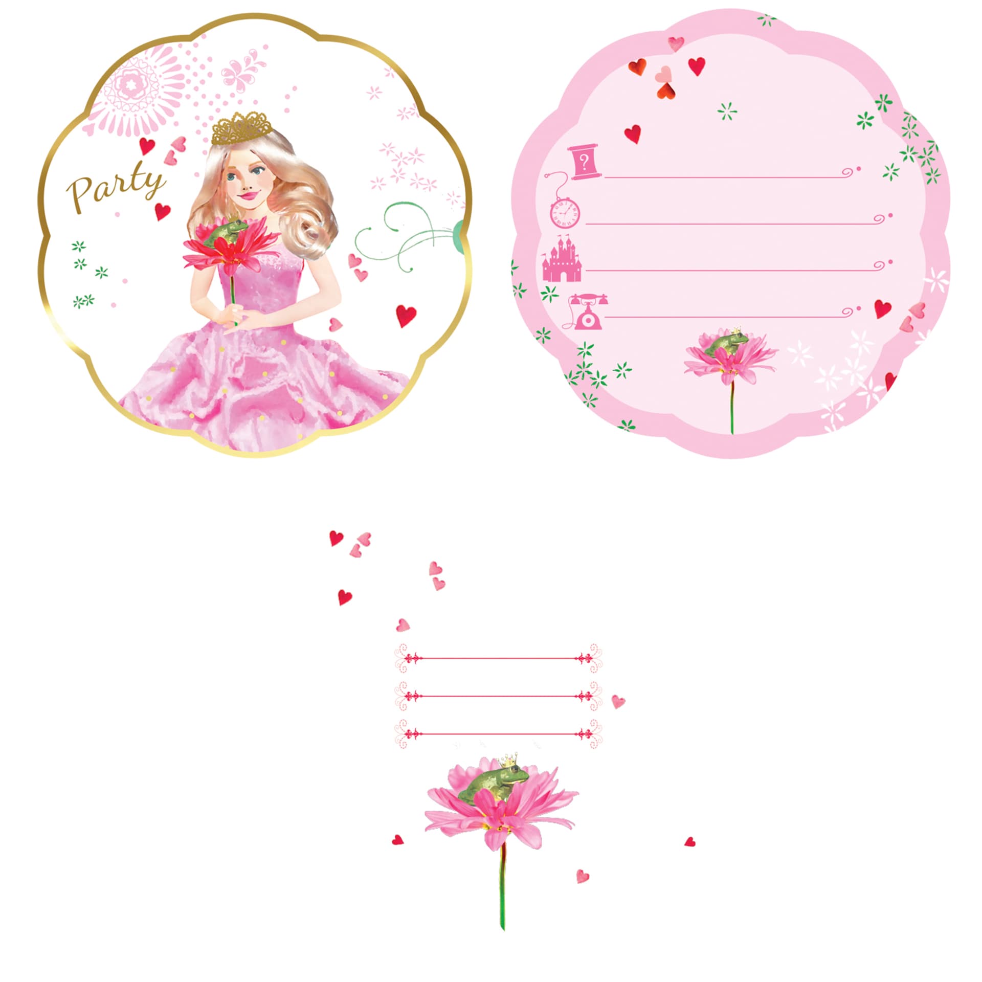 Wenskaart Haza uitnodiging prinses 6 stuks 2
