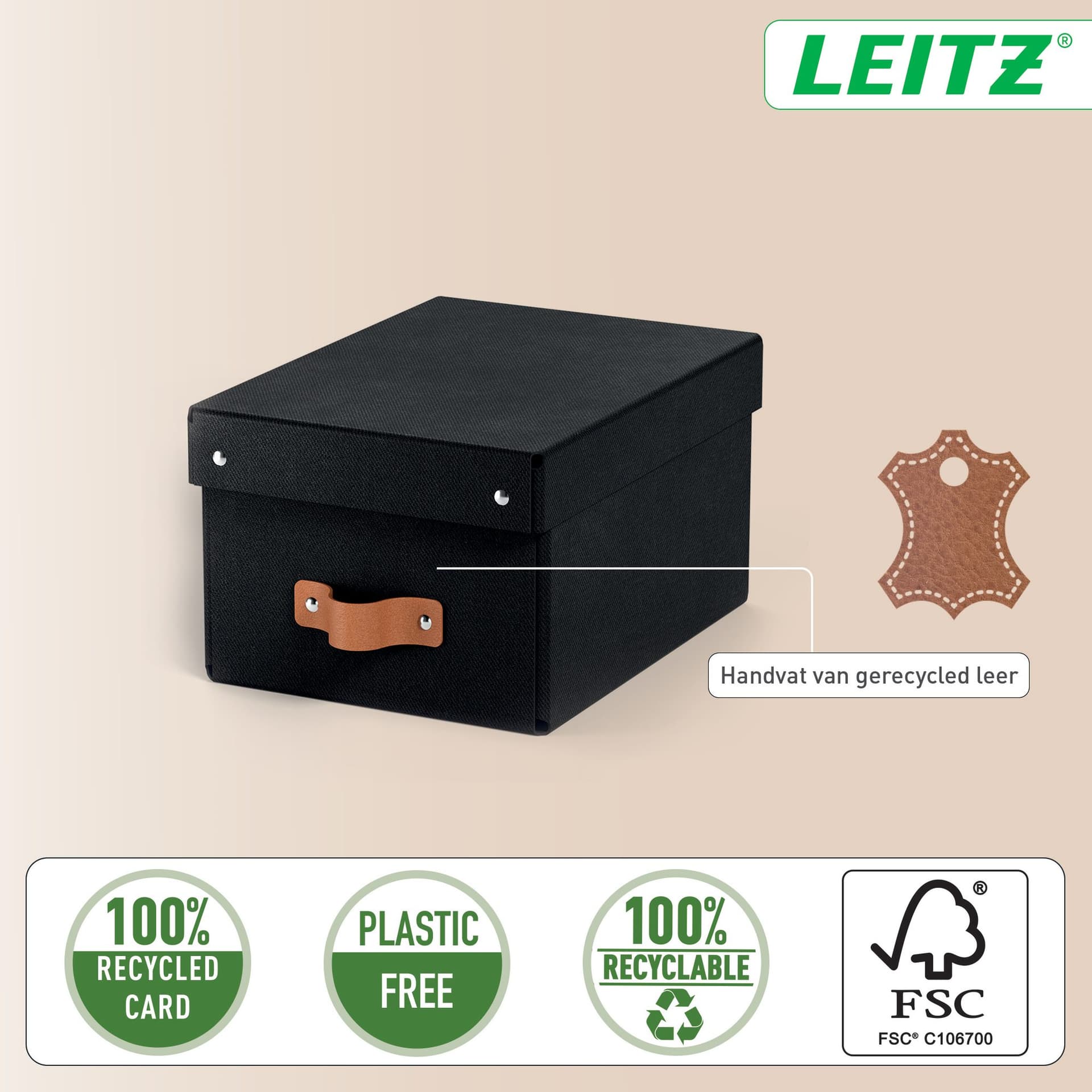 Opbergdoos Leitz Puro met deksel 7 liter set van 2 zwart 3