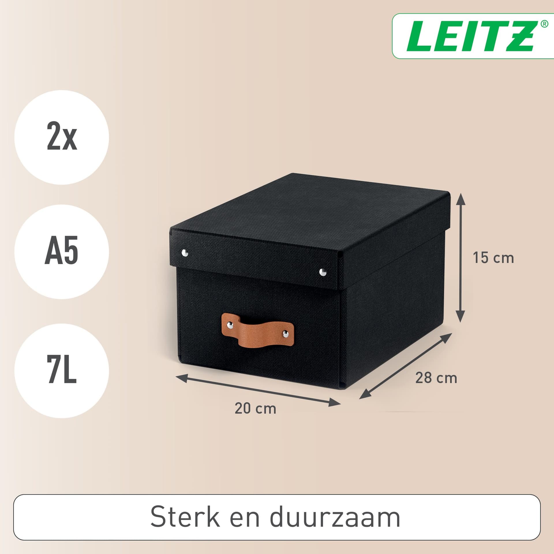 Opbergdoos Leitz Puro met deksel 7 liter set van 2 zwart 4