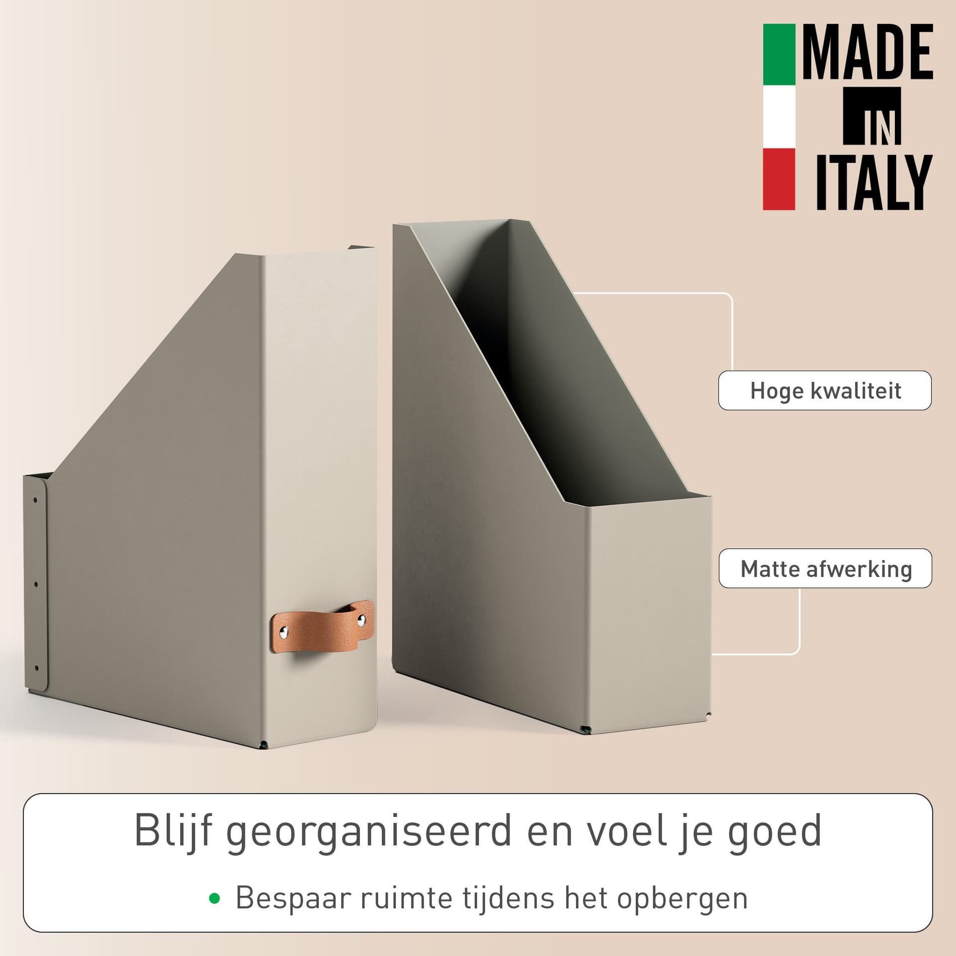 Tijdschriftencassette Leitz Puro set van 2 beige 2