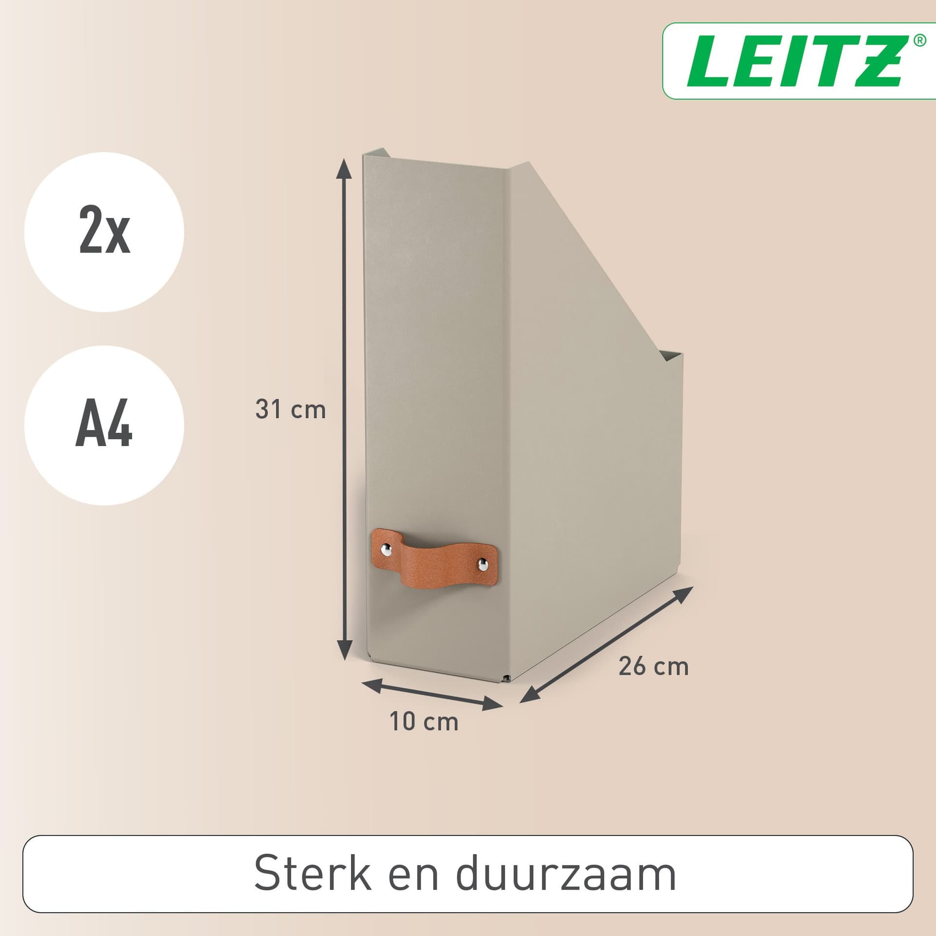 Tijdschriftencassette Leitz Puro set van 2 beige 4