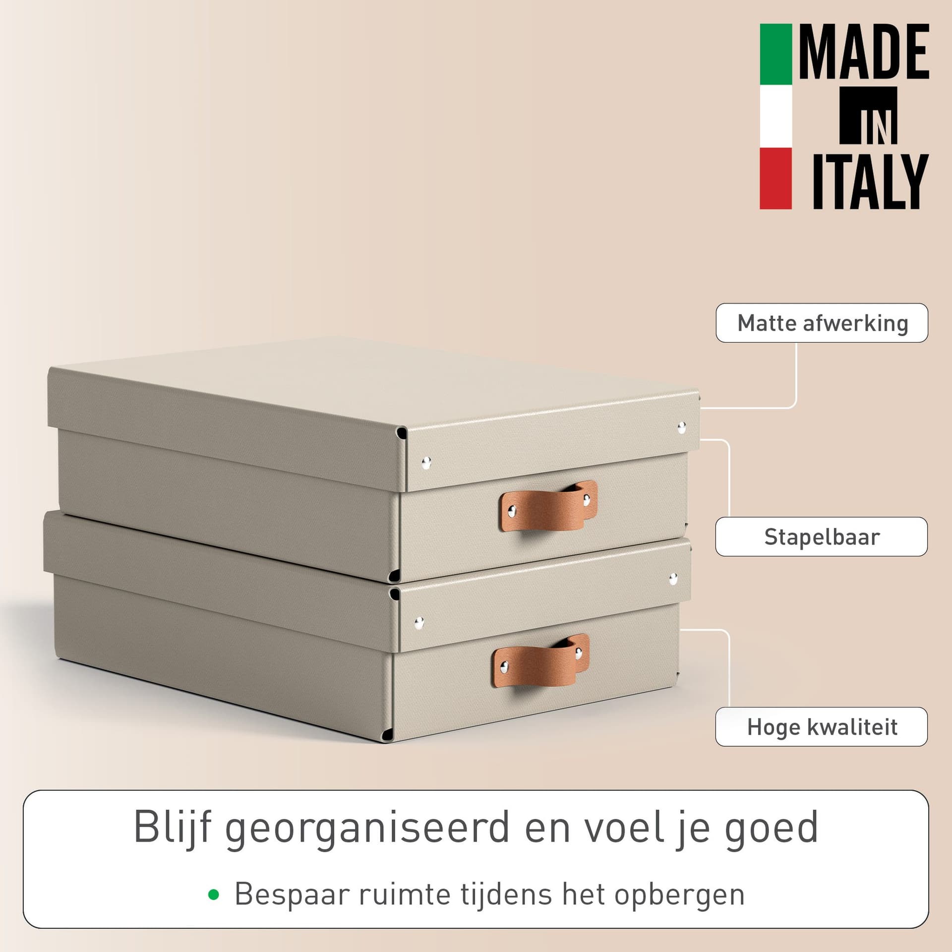 Opbergdoos Leitz Puro met deksel 8 liter set van 2 beige 2