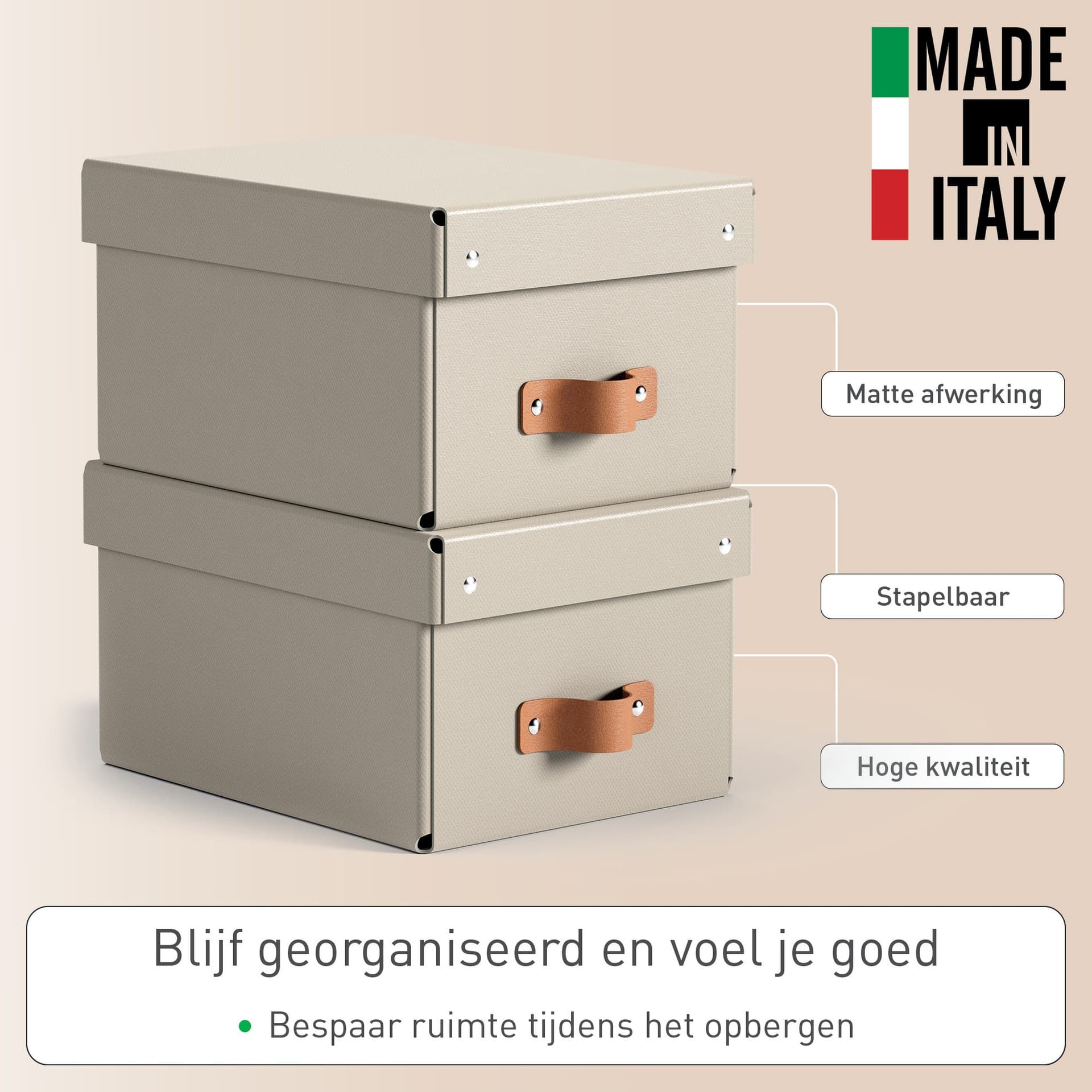 Opbergdoos Leitz Puro met deksel 7 liter set van 2 beige 2