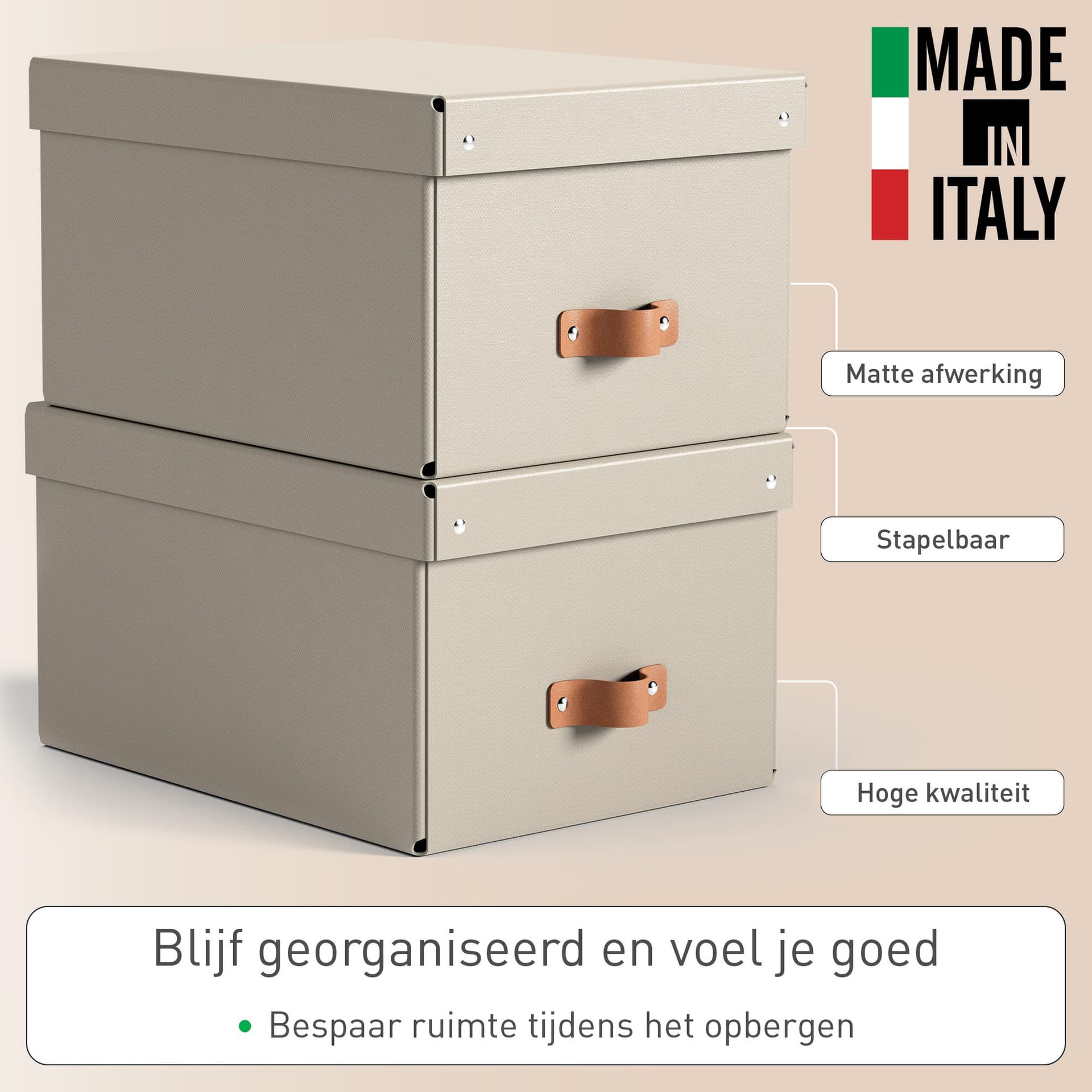 Opbergdoos Leitz Puro met deksel 17 liter set van 2 beige 2