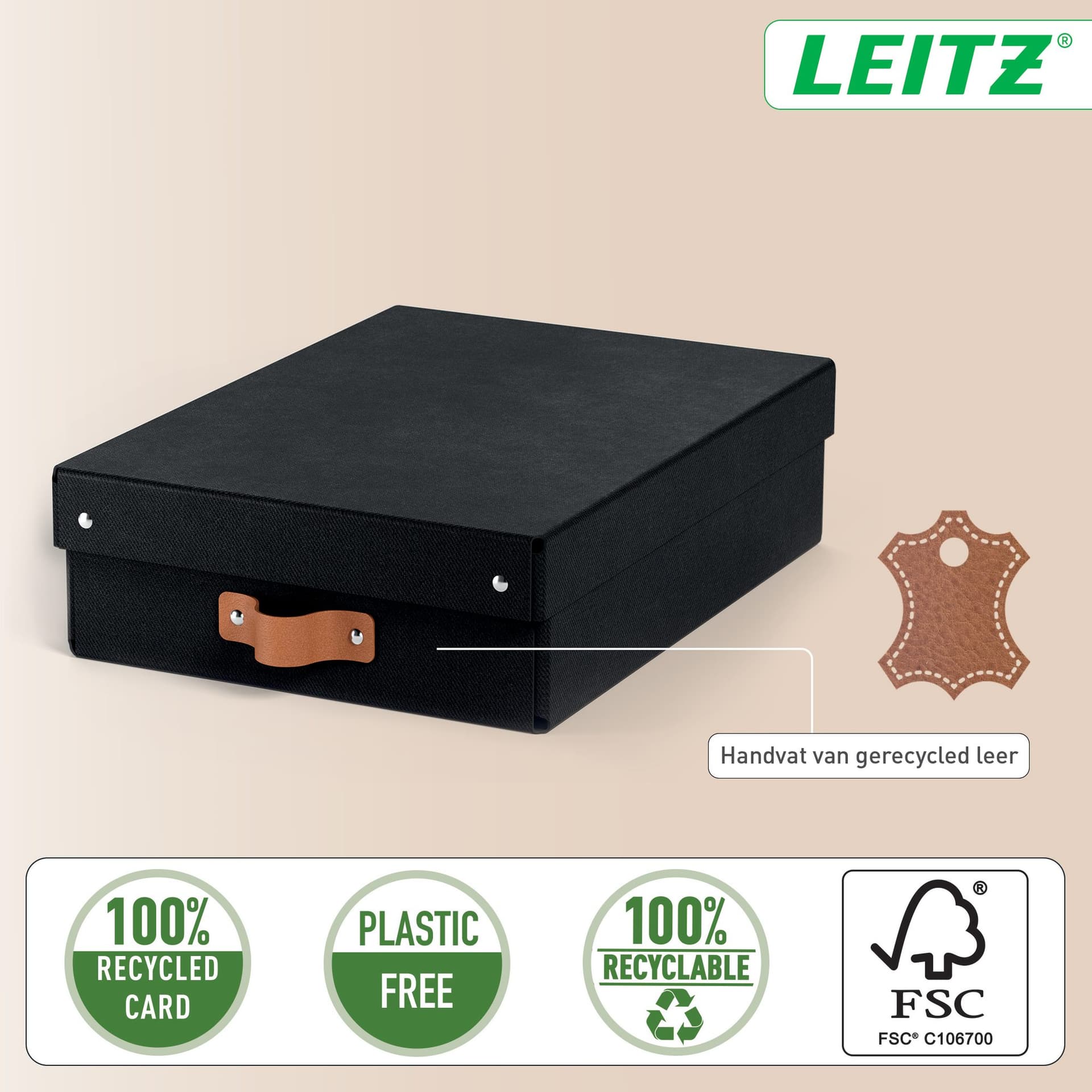 Opbergdoos Leitz Puro met deksel 8 liter set van 2 zwart 3