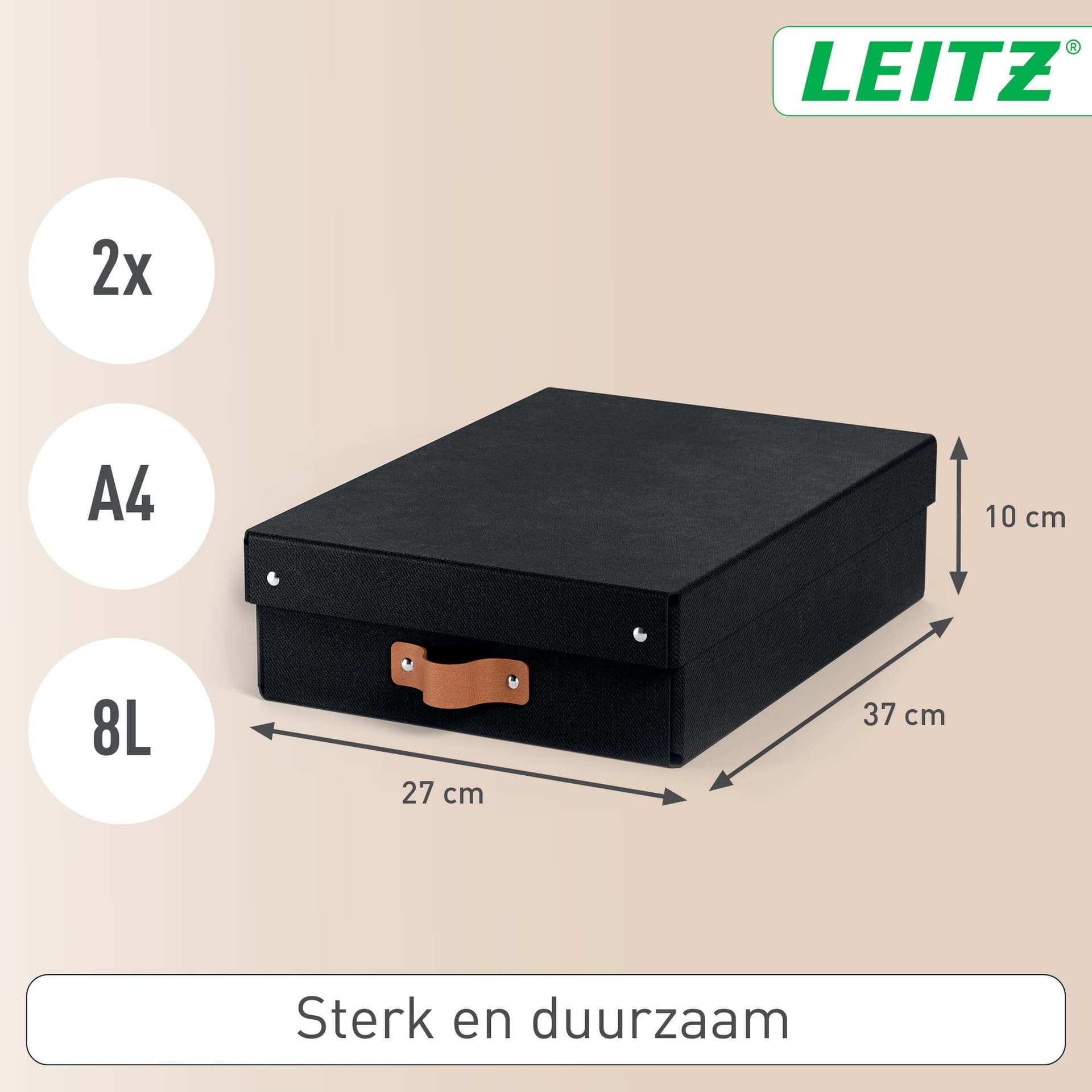 Opbergdoos Leitz Puro met deksel 8 liter set van 2 zwart 4