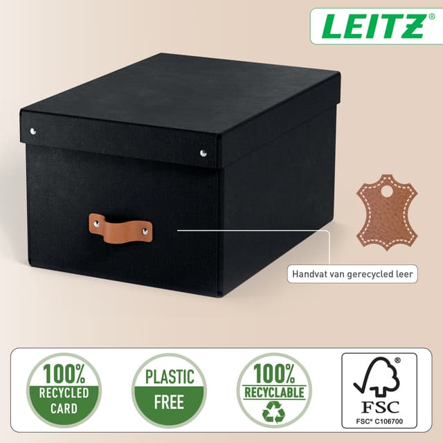 Opbergdoos Leitz Puro met deksel 17 liter set van 2 zwart 3
