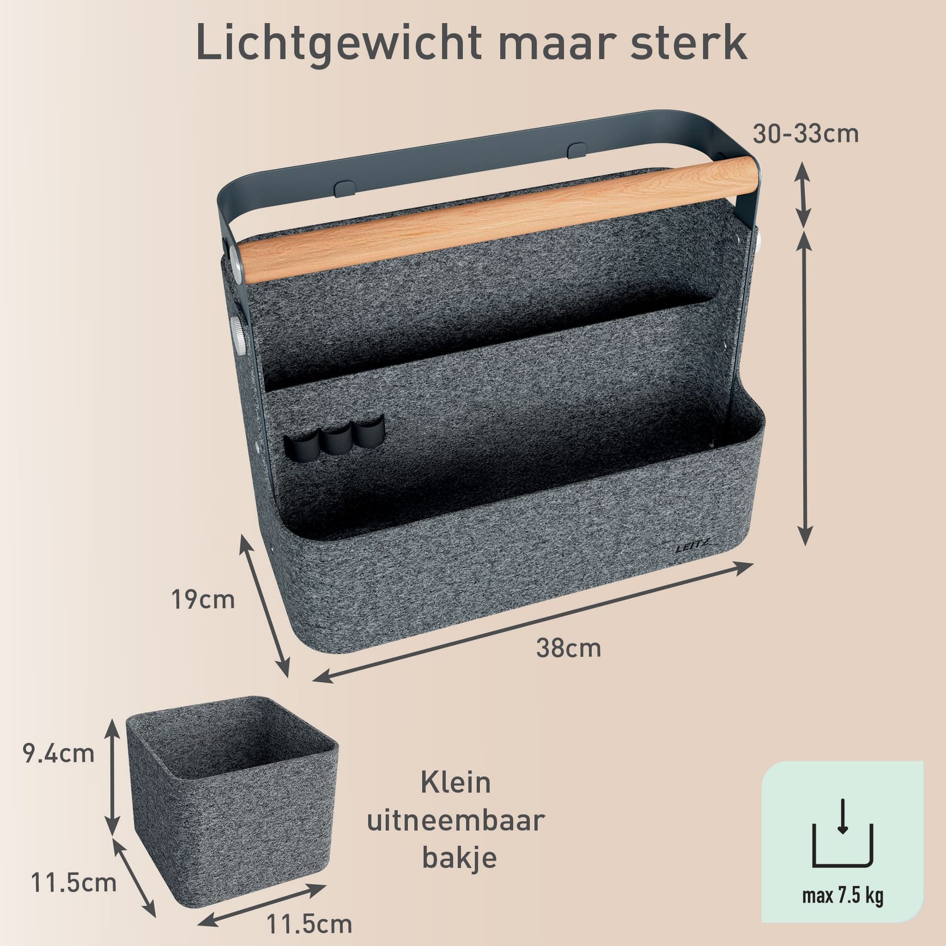 Bureau organizer Leitz draagbaar hangend donkergrijs 4