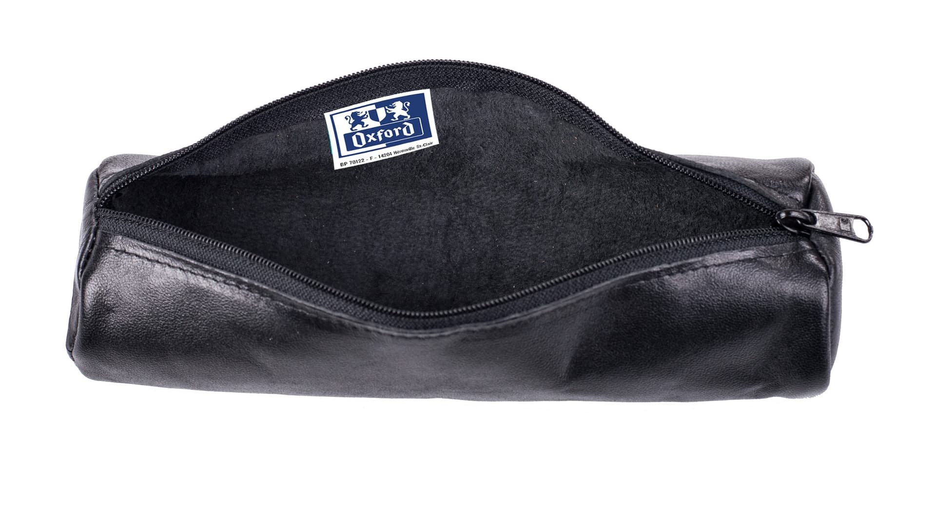 Pennenetui Oxford 22x6cm leer rond zwart 2