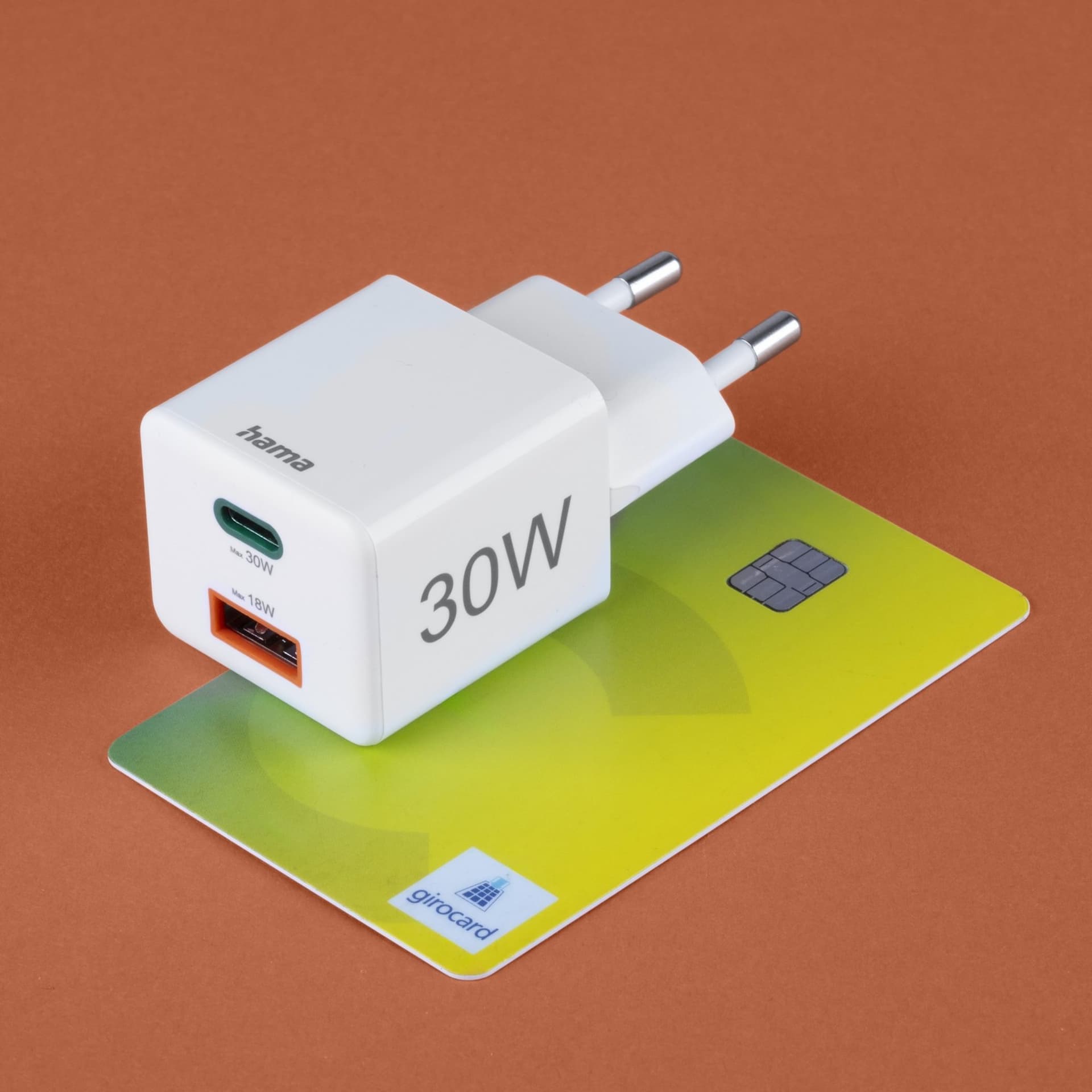 Oplader Hama USB-C/USB-A Mini PD 30W wit 3