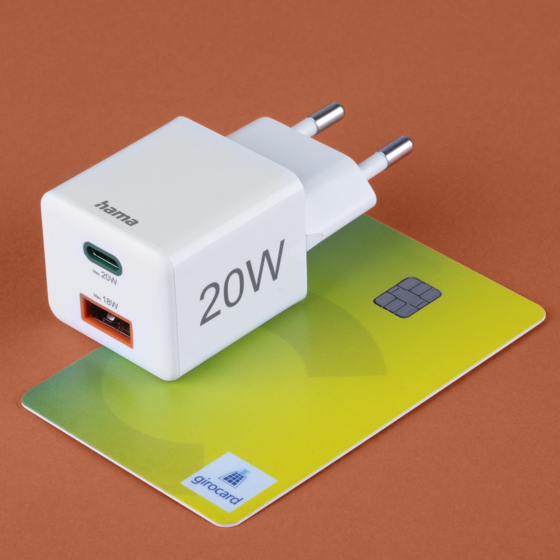 Oplader Hama USB-C/USB-A Mini PD 20W wit 3