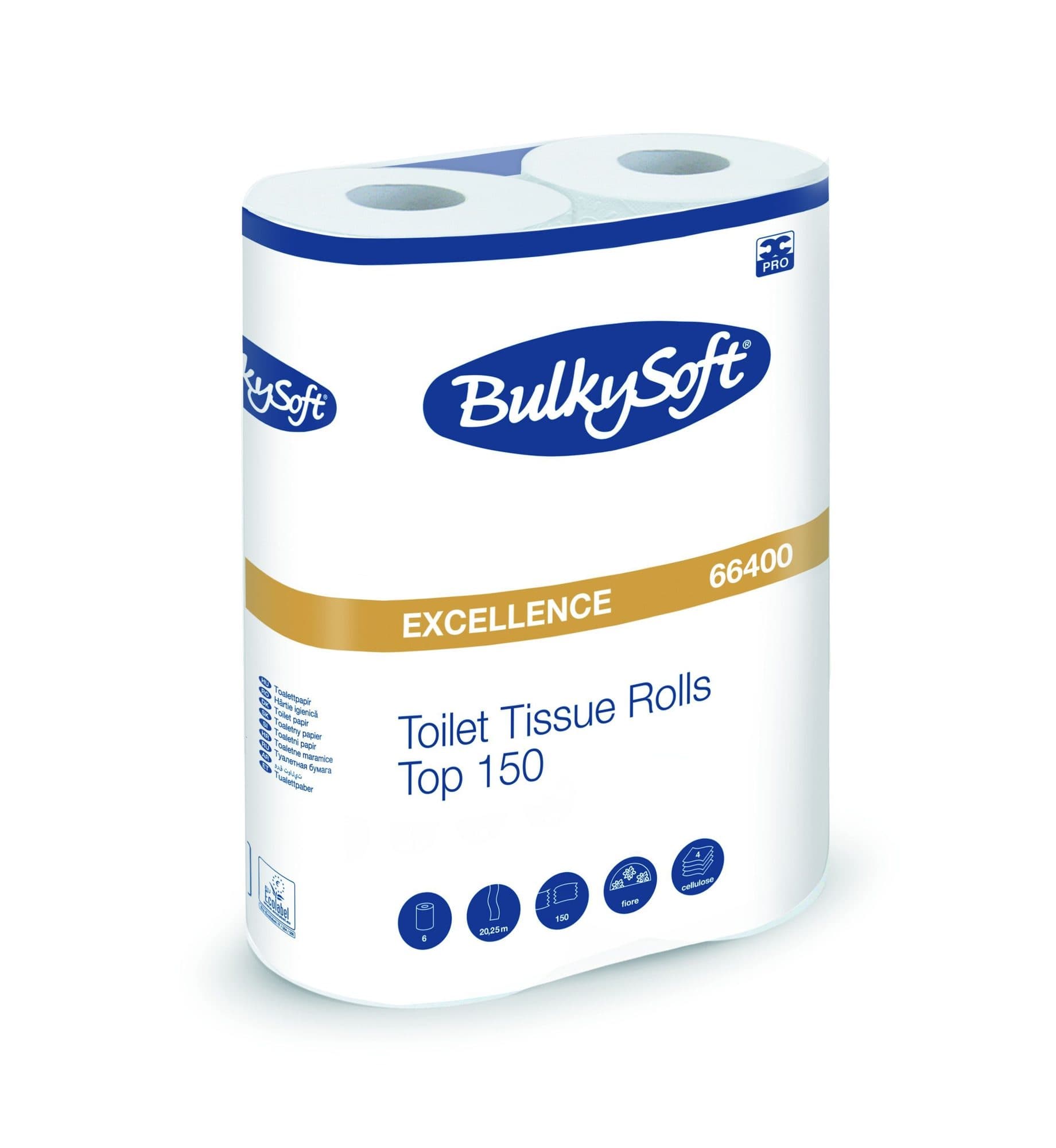 Toiletpapier BulkySoft Excellence 4-laags 6x150 vel wit 66400