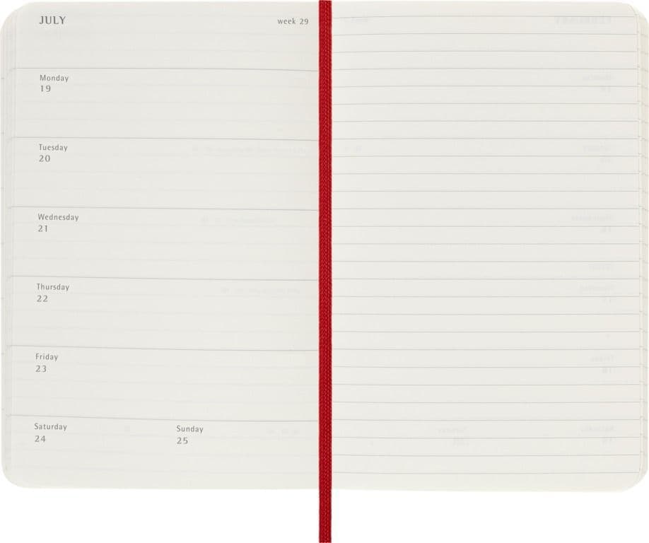 Agenda 2027 Moleskine 12M Planner Weekly 7dagen/1pagina pocket sc scarlet red 3