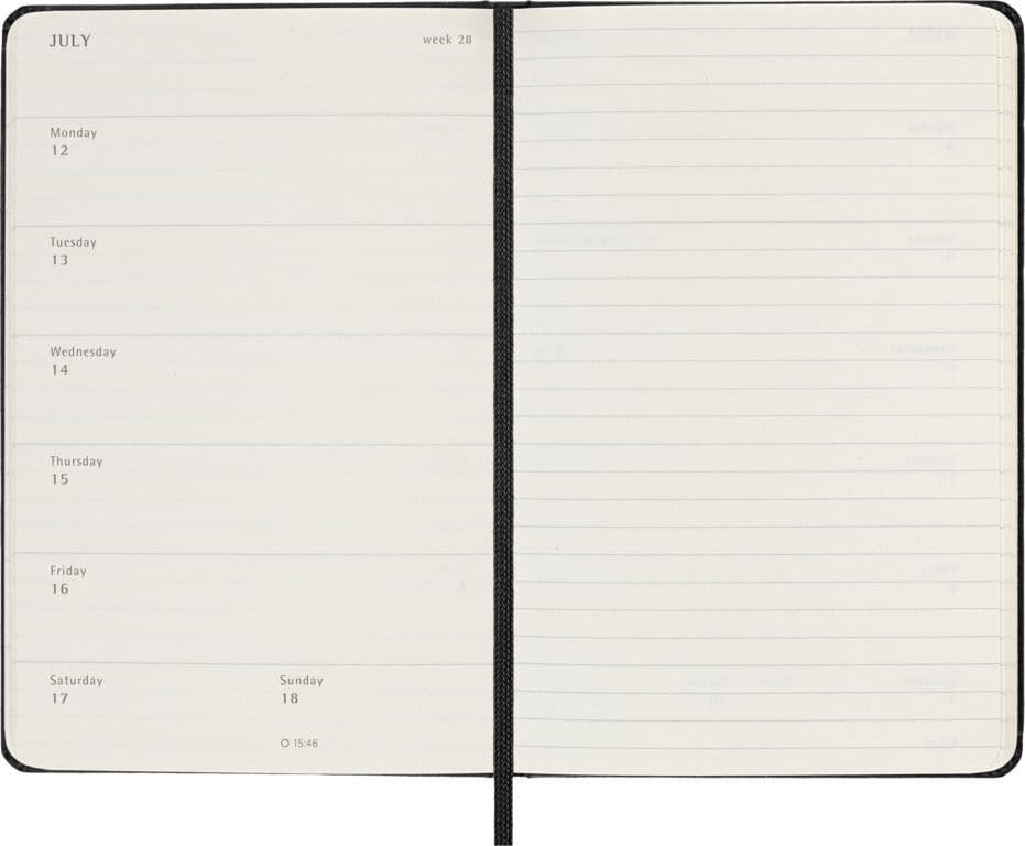 Agenda 2027 Moleskine 18M Planner Weekly 7dagen/1pagina pocket hc black 3