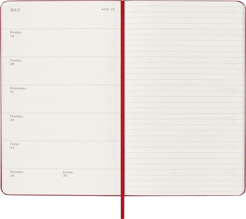 Agenda 2027 Moleskine 12M Planner Weekly 7dagen/1pagina large hc scarlet red 3