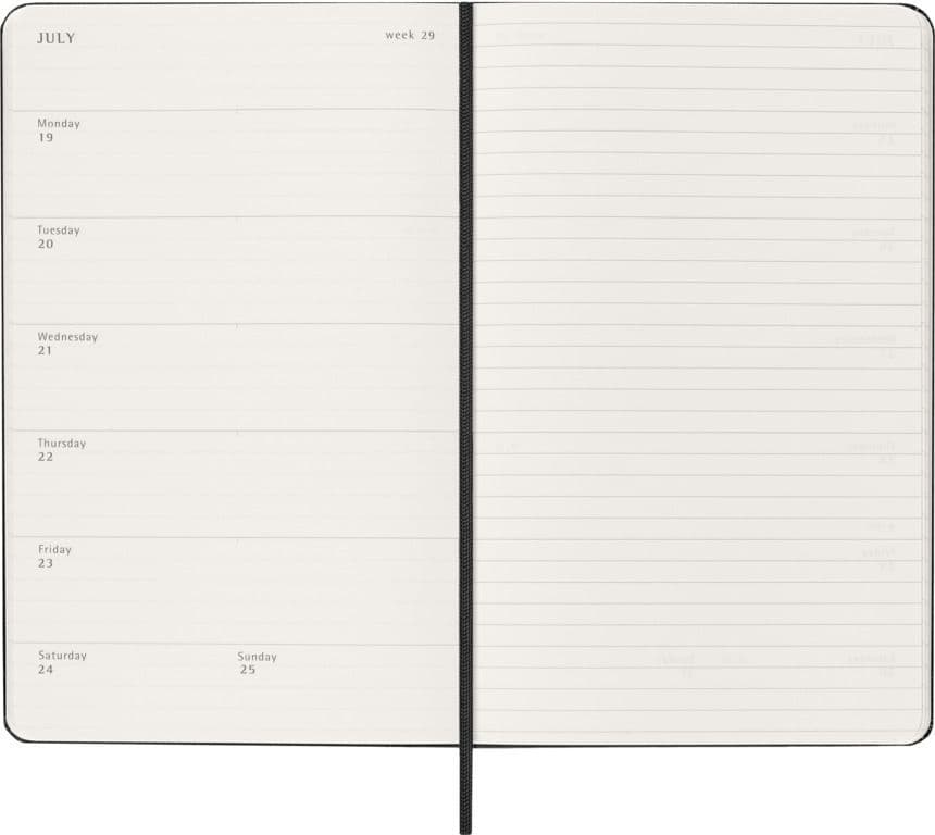 Agenda 2027 Moleskine 18M Planner Weekly 7dagen/1pagina large hc black 3