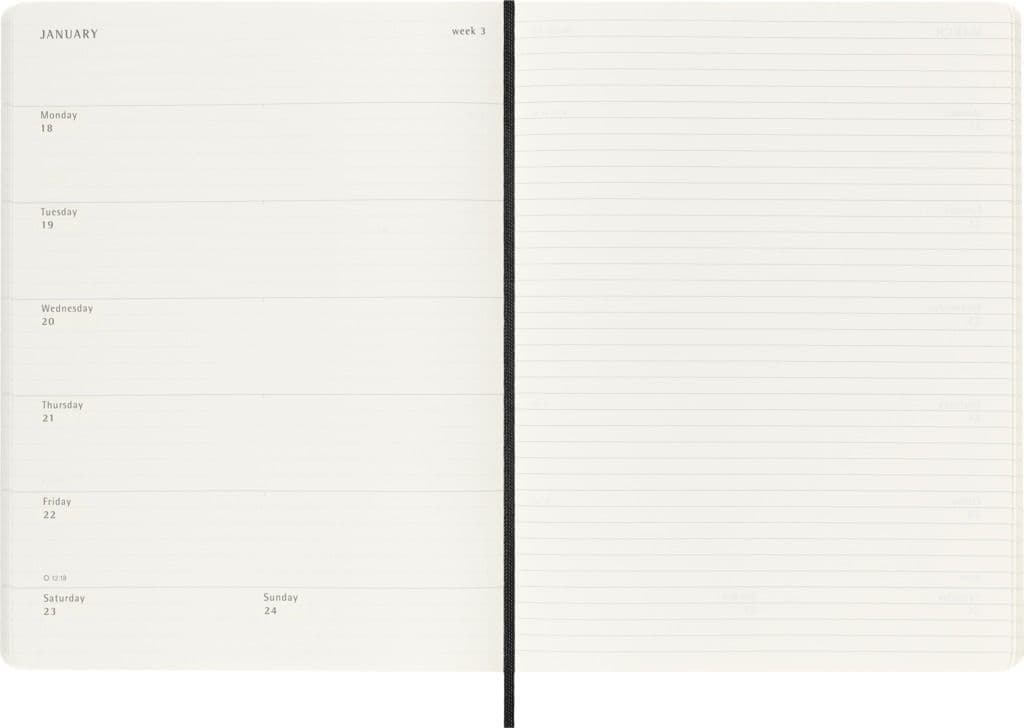 Agenda 2027 Moleskine 12M Planner Weekly 7dagen/1pagina xl sc black 3