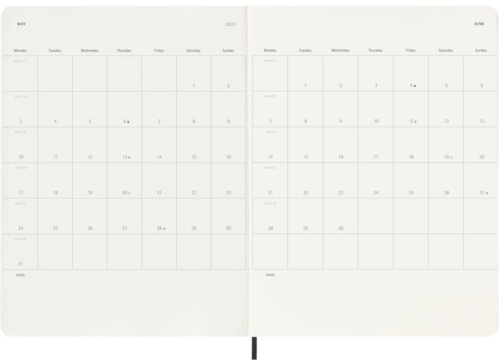 Agenda 2027 Moleskine 12M Planner Weekly 7dagen/1pagina xl sc black 4