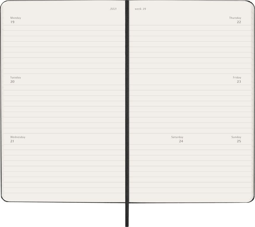 Agenda 2027 Moleskine 12M Planner Weekly 7dagen/2pagina's large hc black 3