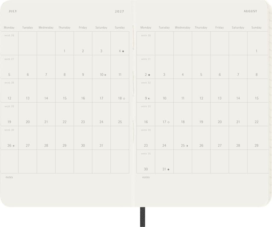 Agenda 2027 Moleskine 18M Planner Weekly 7dagen/1pagina pocket sc black 4