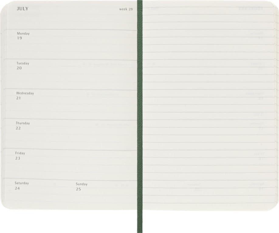 Agenda 2027 Moleskine 12M Planner Weekly 7dagen/1pagina pocket sc myrtle green 3