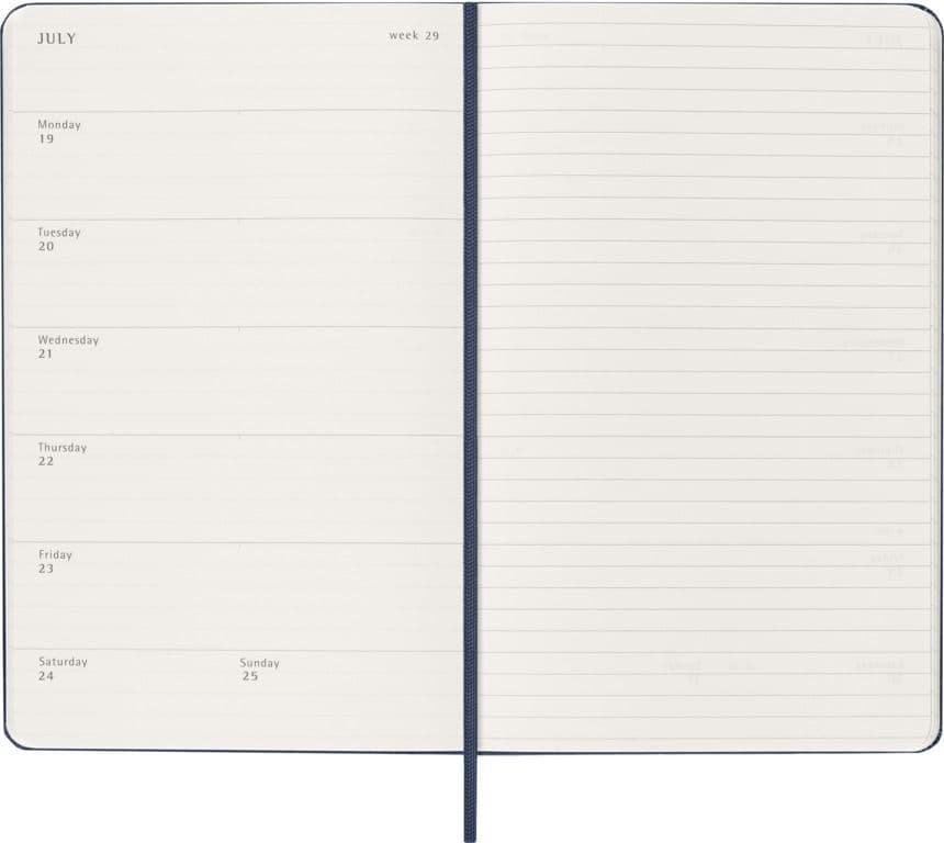 Agenda 2027 Moleskine 12M Planner Weekly 7dagen/1pagina large hc sapphire blue 3