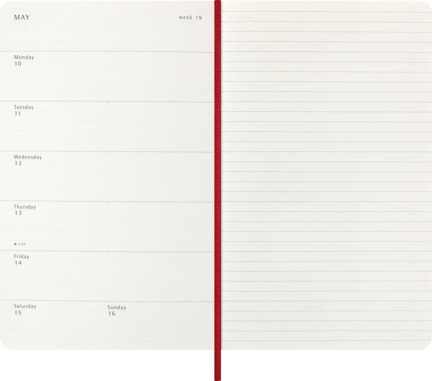 Agenda 2027 Moleskine 12M Planner Weekly 7dagen/1pagina large sc scarlet red 3