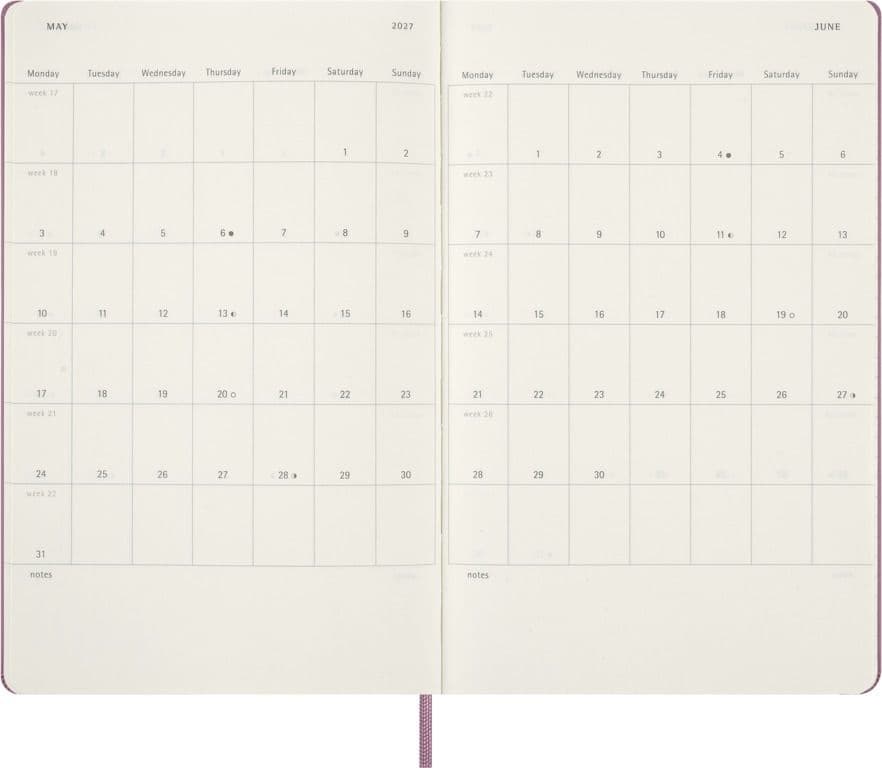 Agenda 2027 Moleskine 12M Planner Daily 1dag/1pagina large hc majestic pink 4