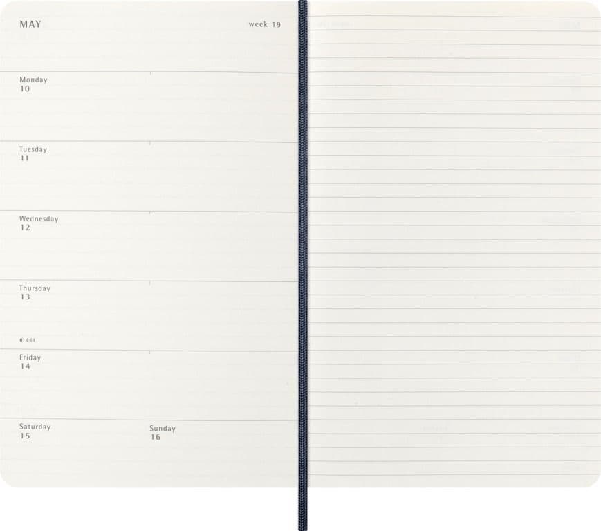 Agenda 2027 Moleskine 18M Planner Weekly 7dagen/1pagina large sc sapphire blue 3