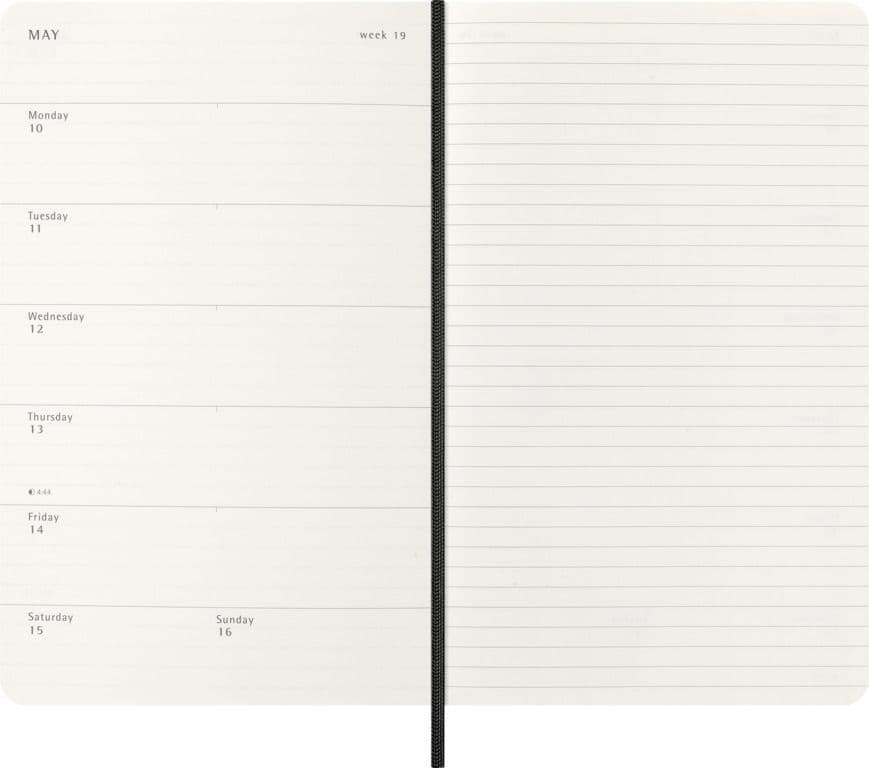 Agenda 2027 Moleskine 12M Planner Weekly 7dagen/1pagina large sc black 3