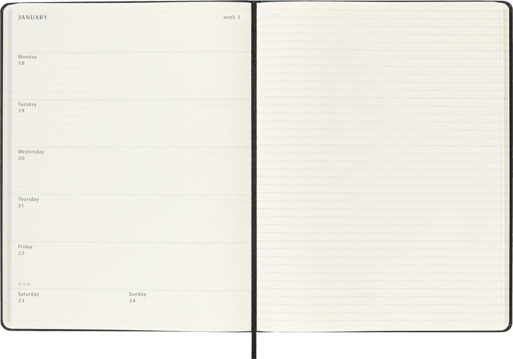 Agenda 2027 Moleskine 18M Planner Weekly 7dagen/1pagina xl hc black 3