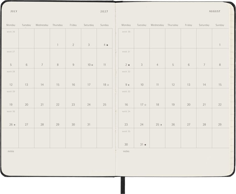 Agenda 2027 Moleskine 12M Planner Weekly 7dagen/2pagina's pocket hc black 4