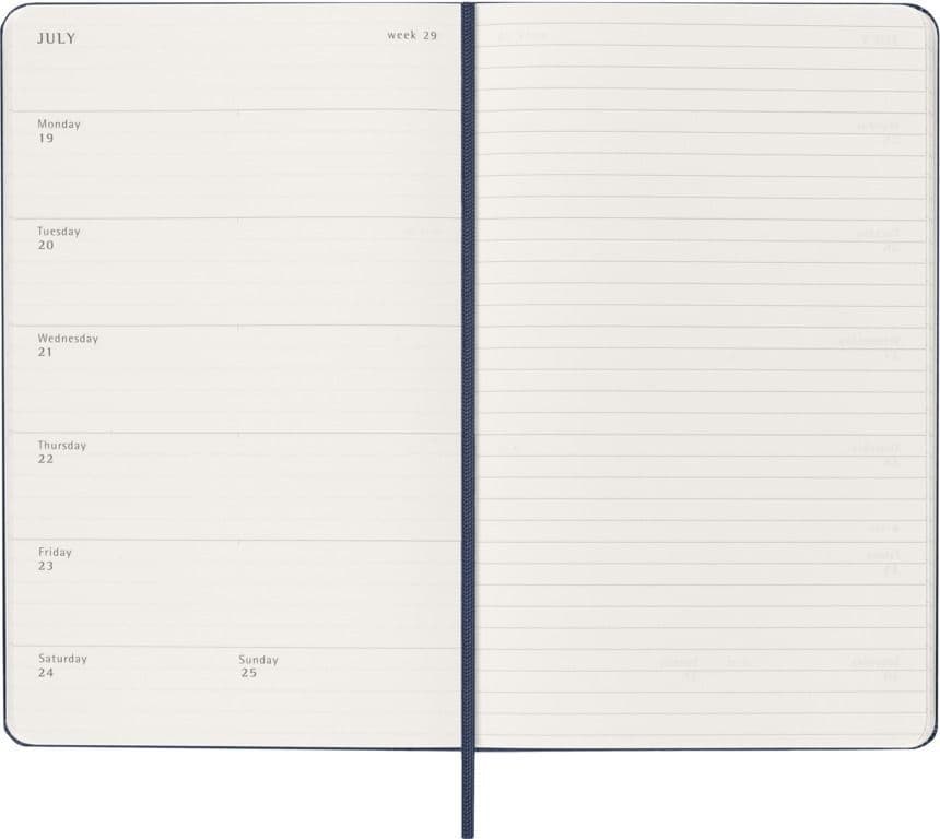 Agenda 2027 Moleskine 18M Planner Weekly 7dagen/1pagina large hc sapphire blue 3
