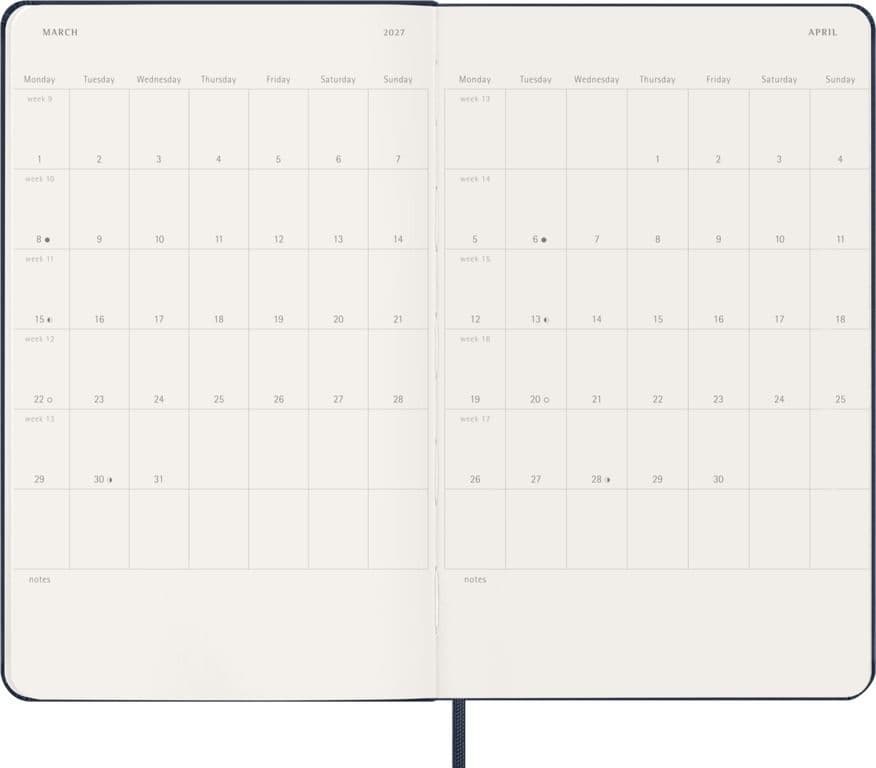 Agenda 2027 Moleskine 18M Planner Weekly 7dagen/1pagina large hc sapphire blue 4