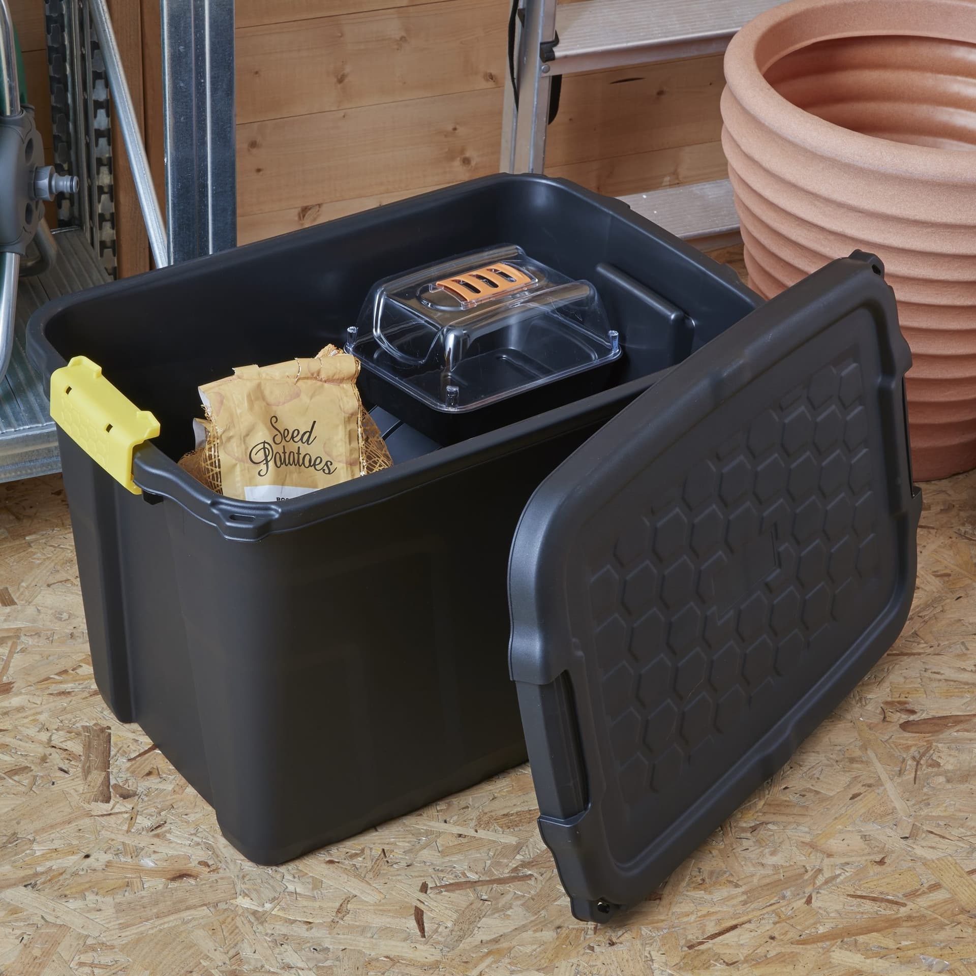 Opbergbox Bankers Box 60L met handgrepen robuust zwart 4