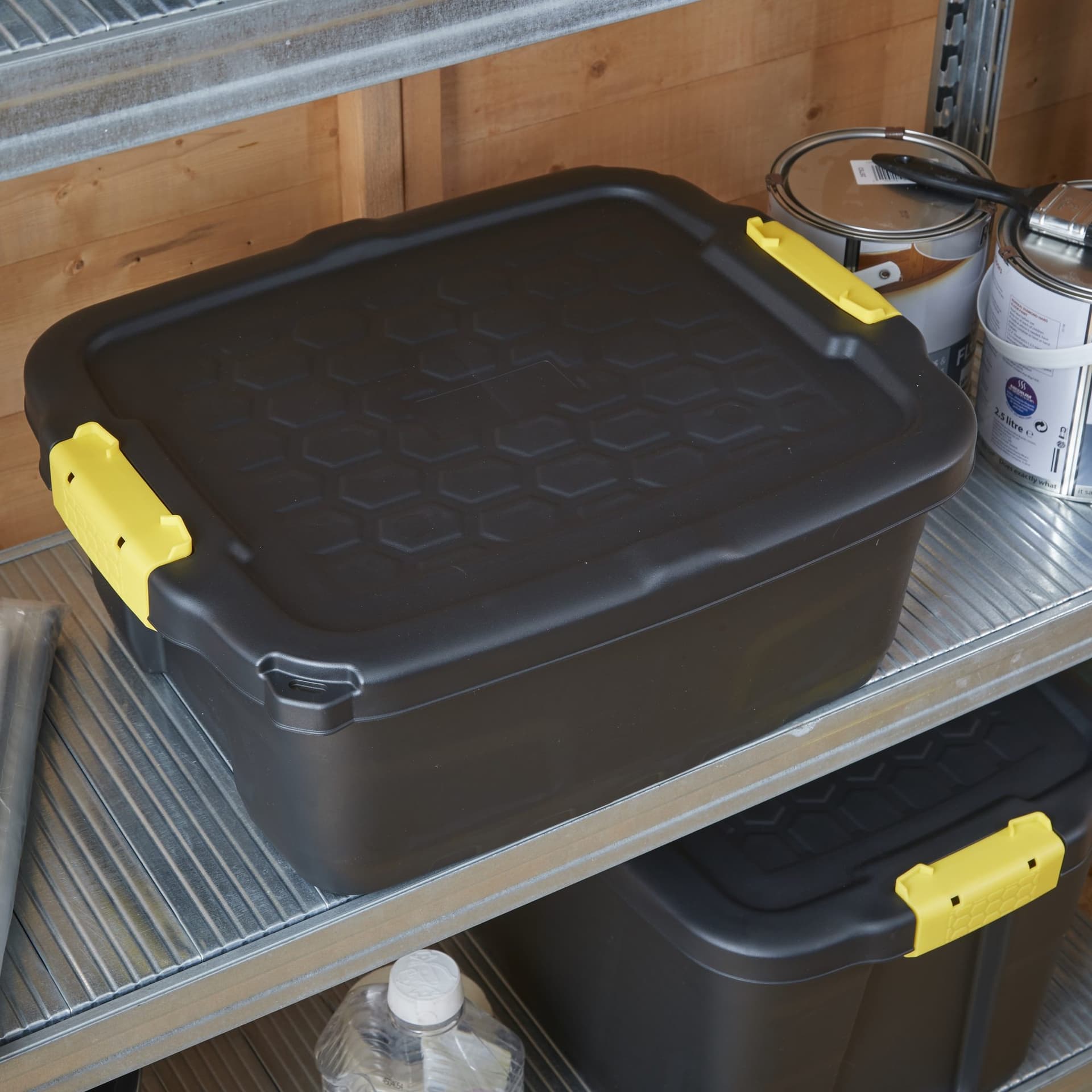 Opbergbox Bankers Box 24 liter met handgrepen robuust zwart 2
