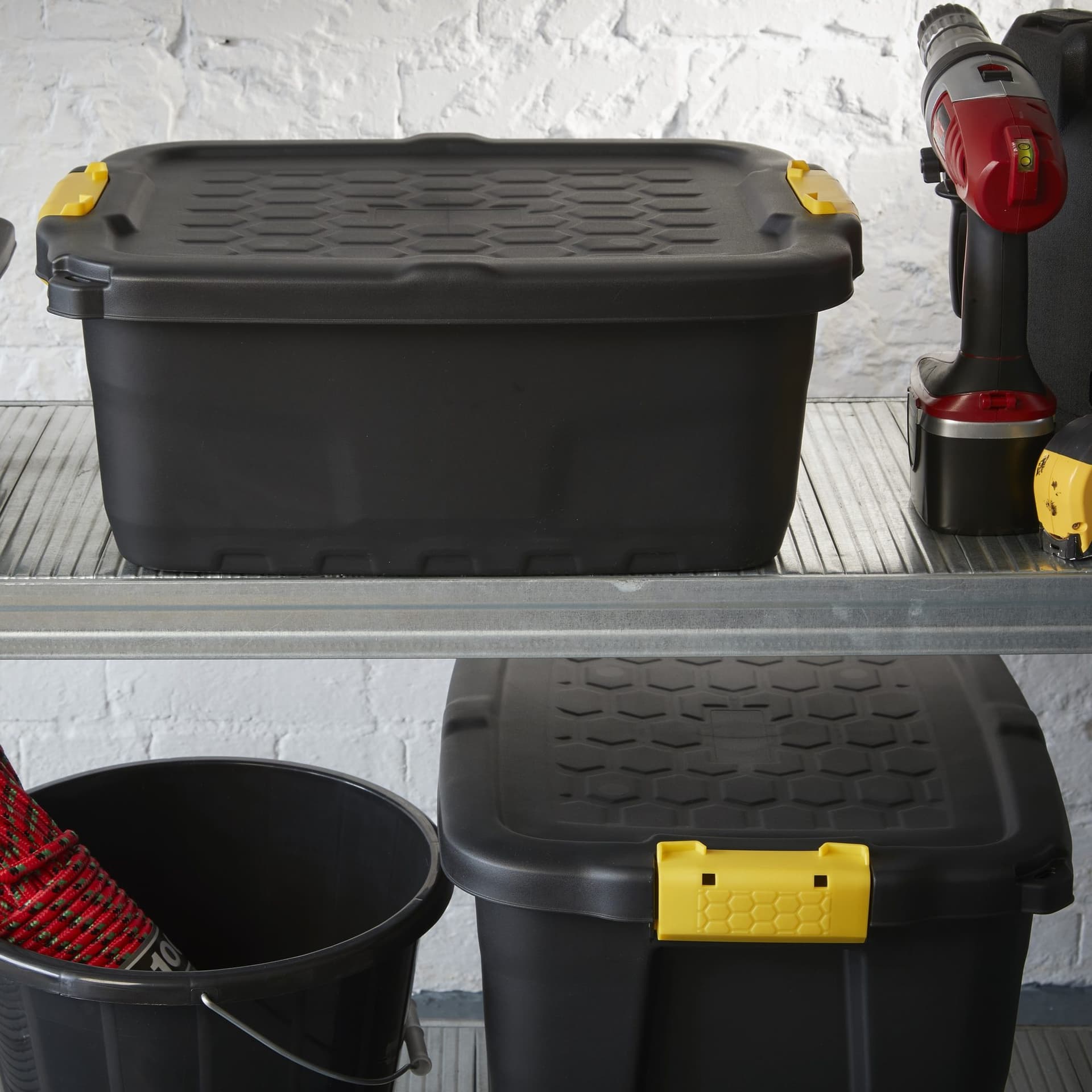 Opbergbox Bankers Box 24 liter met handgrepen robuust zwart 3