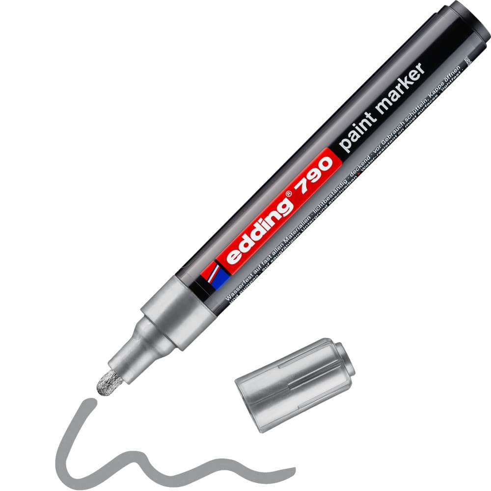Paintmarker edding 790 op alcoholbasis 2-3mm zilver 2