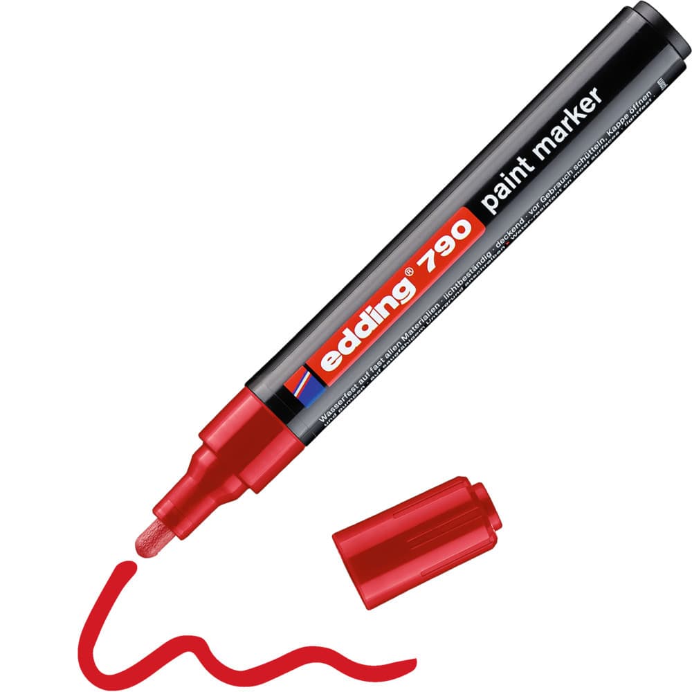 Paintmarker edding 790 op alcoholbasis 2-3mm rood 2