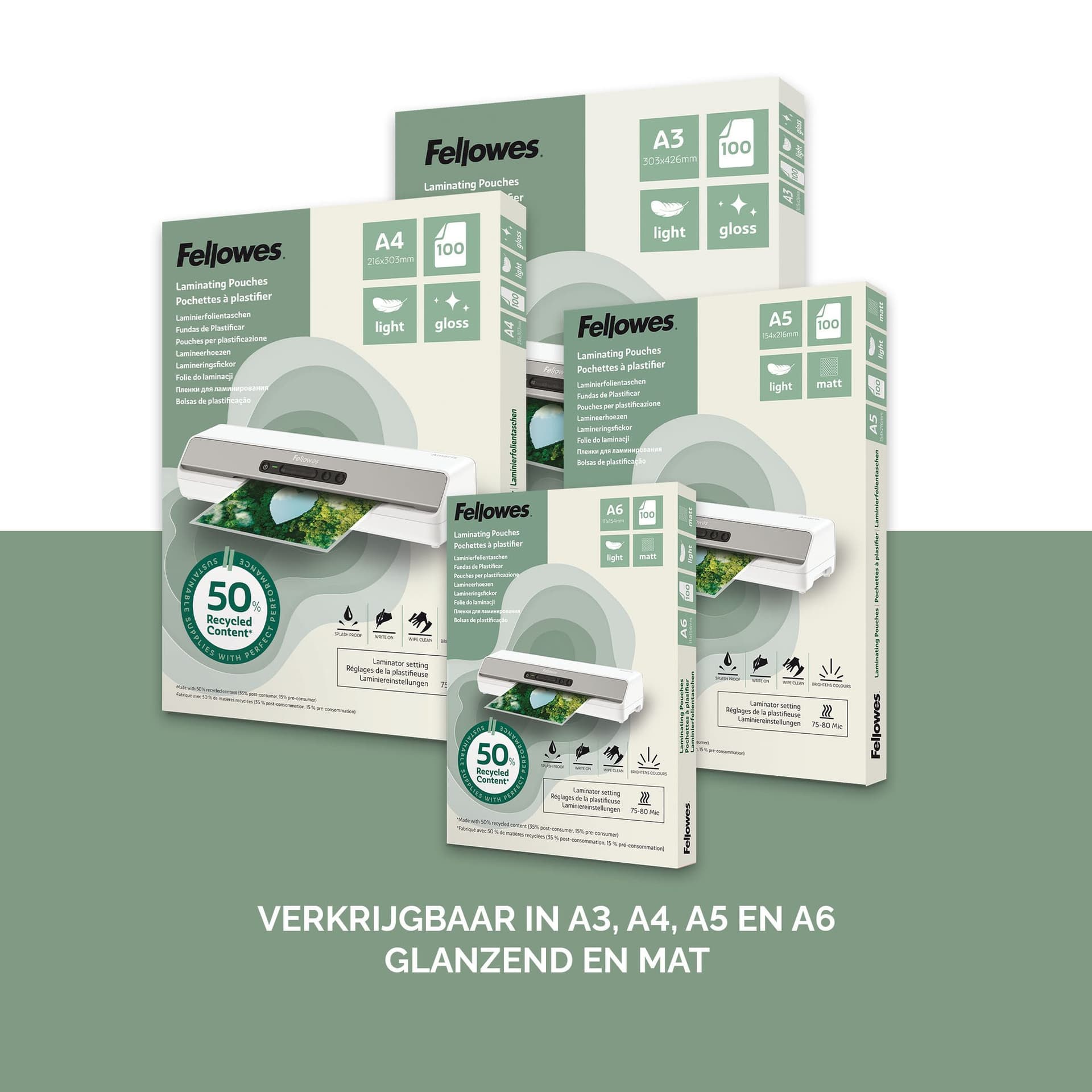 Lamineerhoes Fellowes A6 light 50% gerecycled glans 100stuks 7
