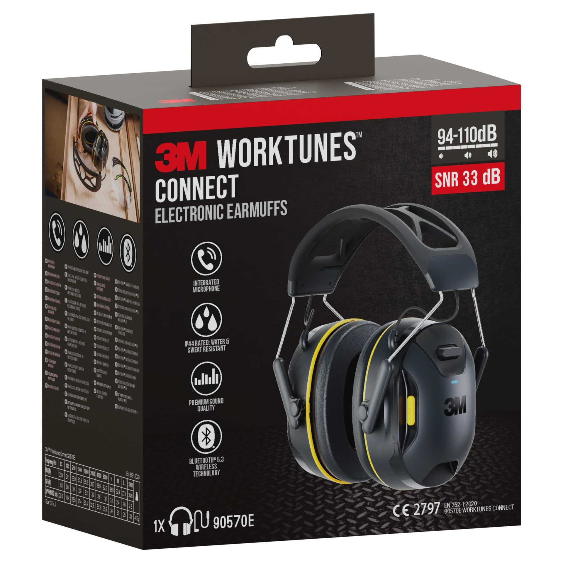 Oorkap 3M WorkTunes Connect Bluetooth 94-110 dB zwart 5