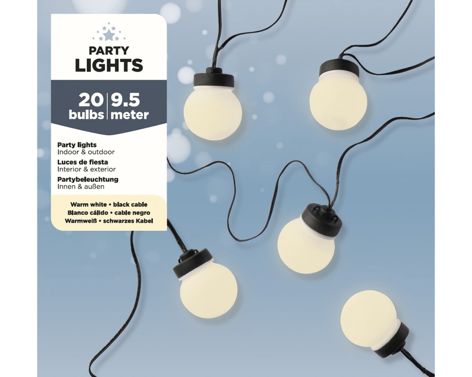 Partylight Lumineo led outdoor 20 bollen 950cm warm wit
