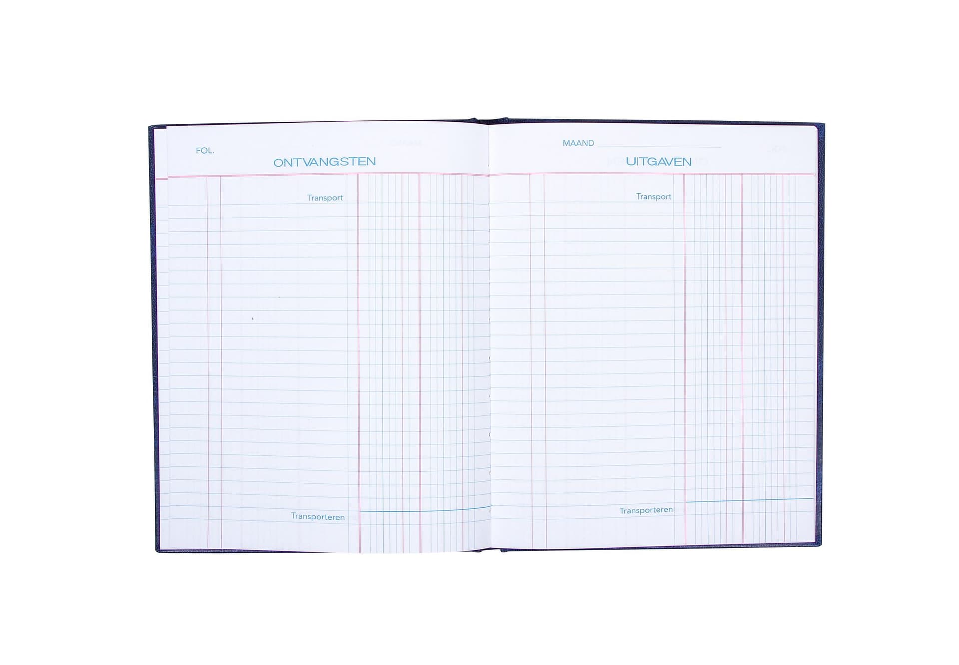 Kasboek Quantore 165x210mm 96blz 2 kolommen blauw 2