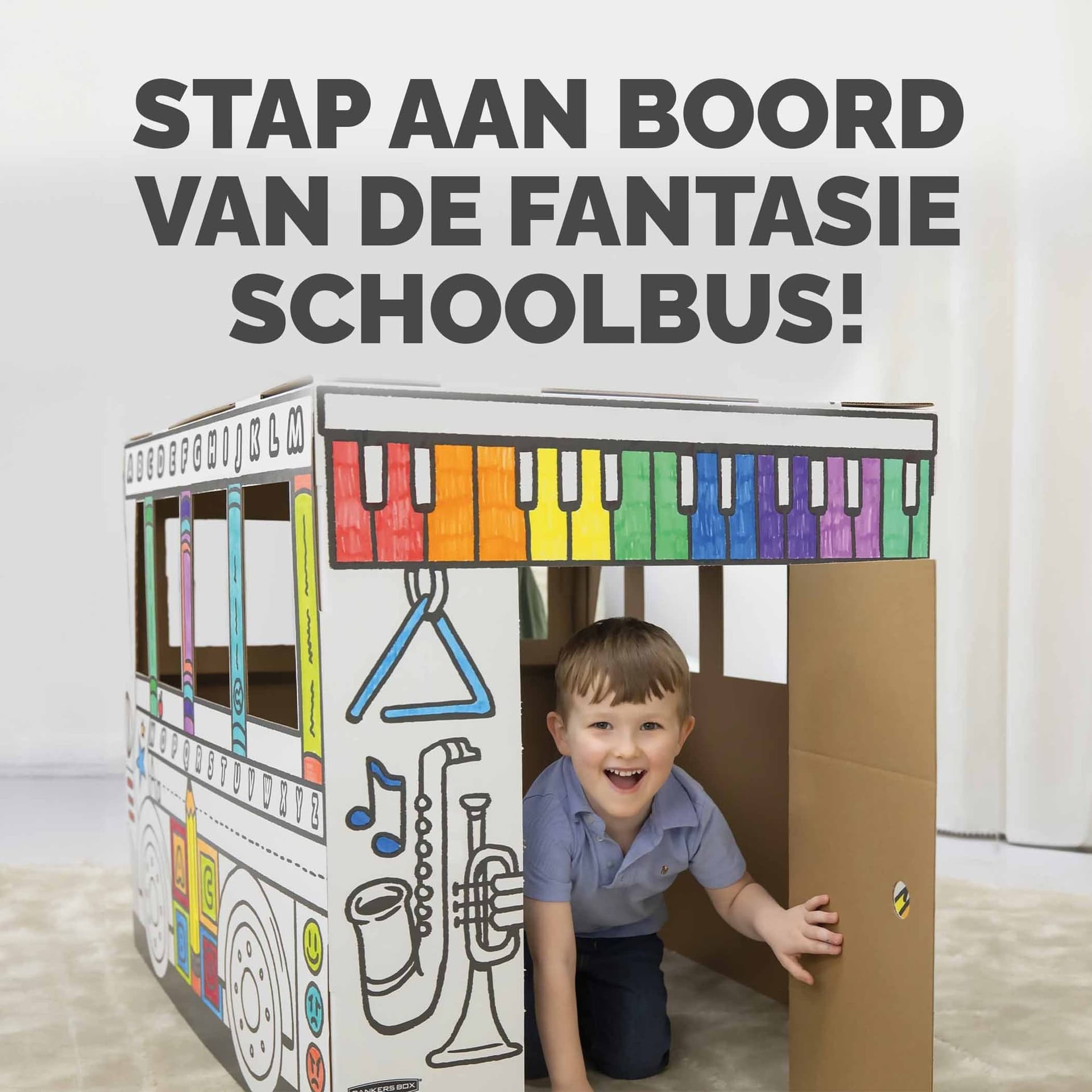 Kartonnen Speelbus Bankers Box Play inkleurbaar 5